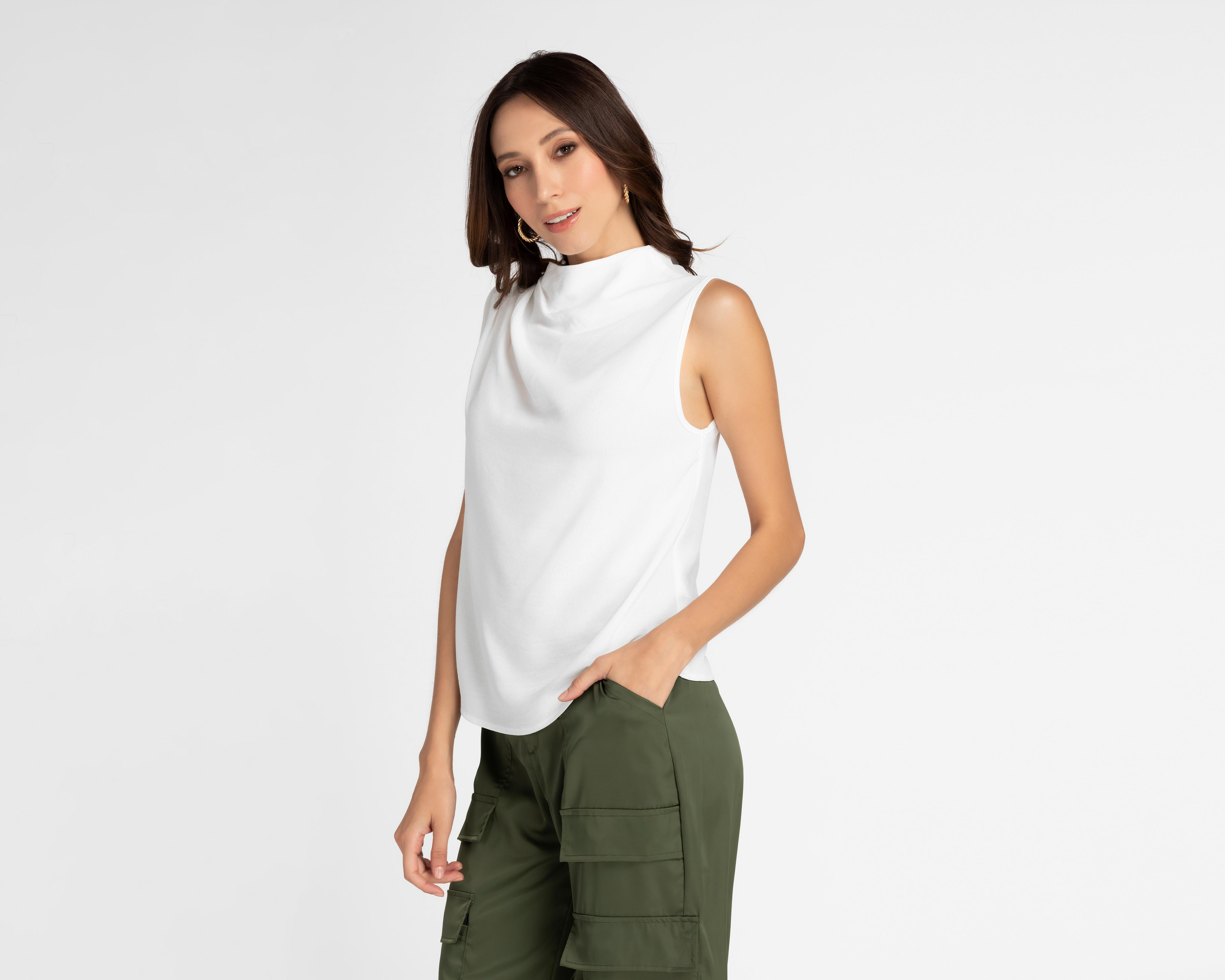 Blusa Sahara sin Manga con Drapeado