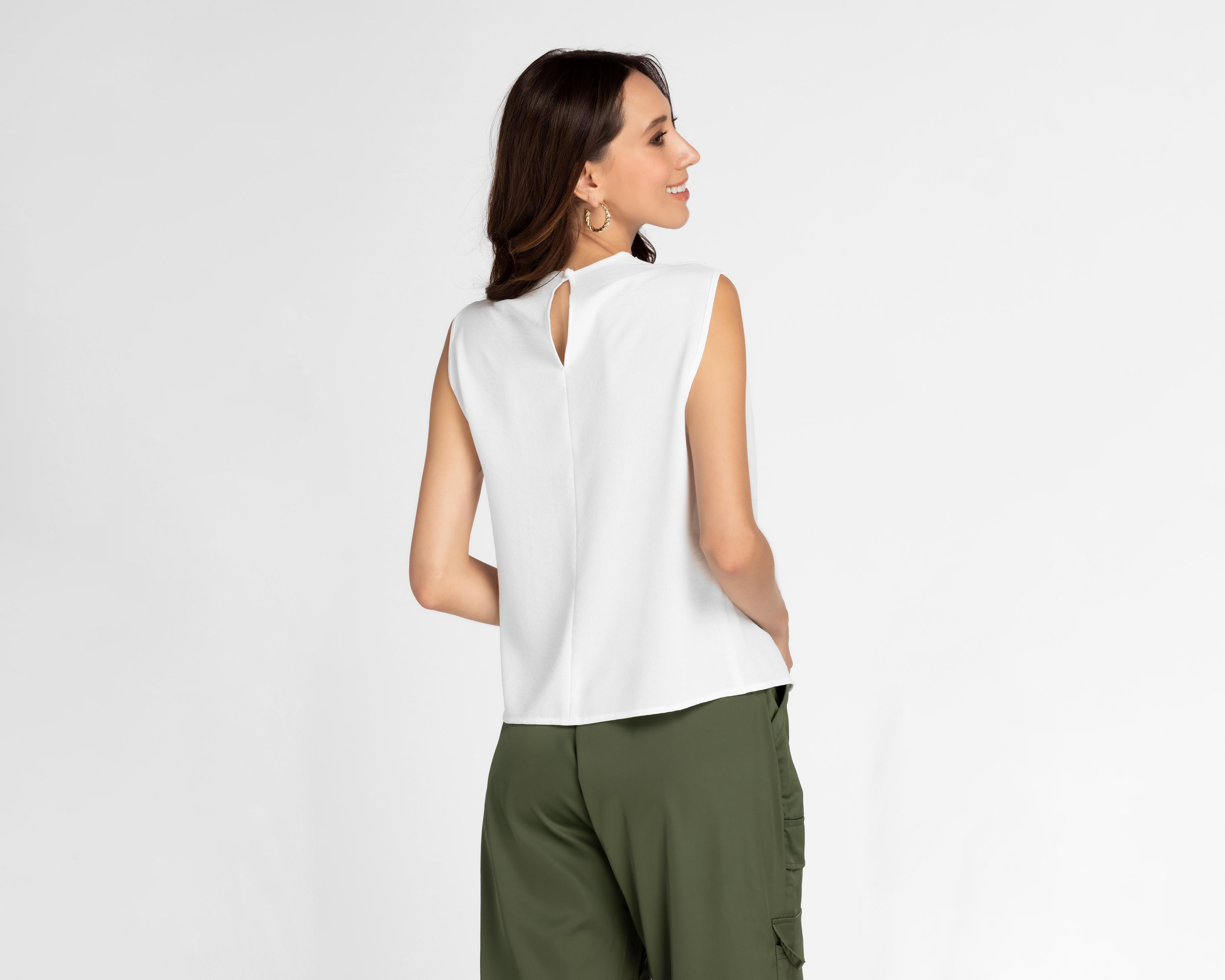 Foto 4 pulgar | Blusa Sahara sin Manga con Drapeado