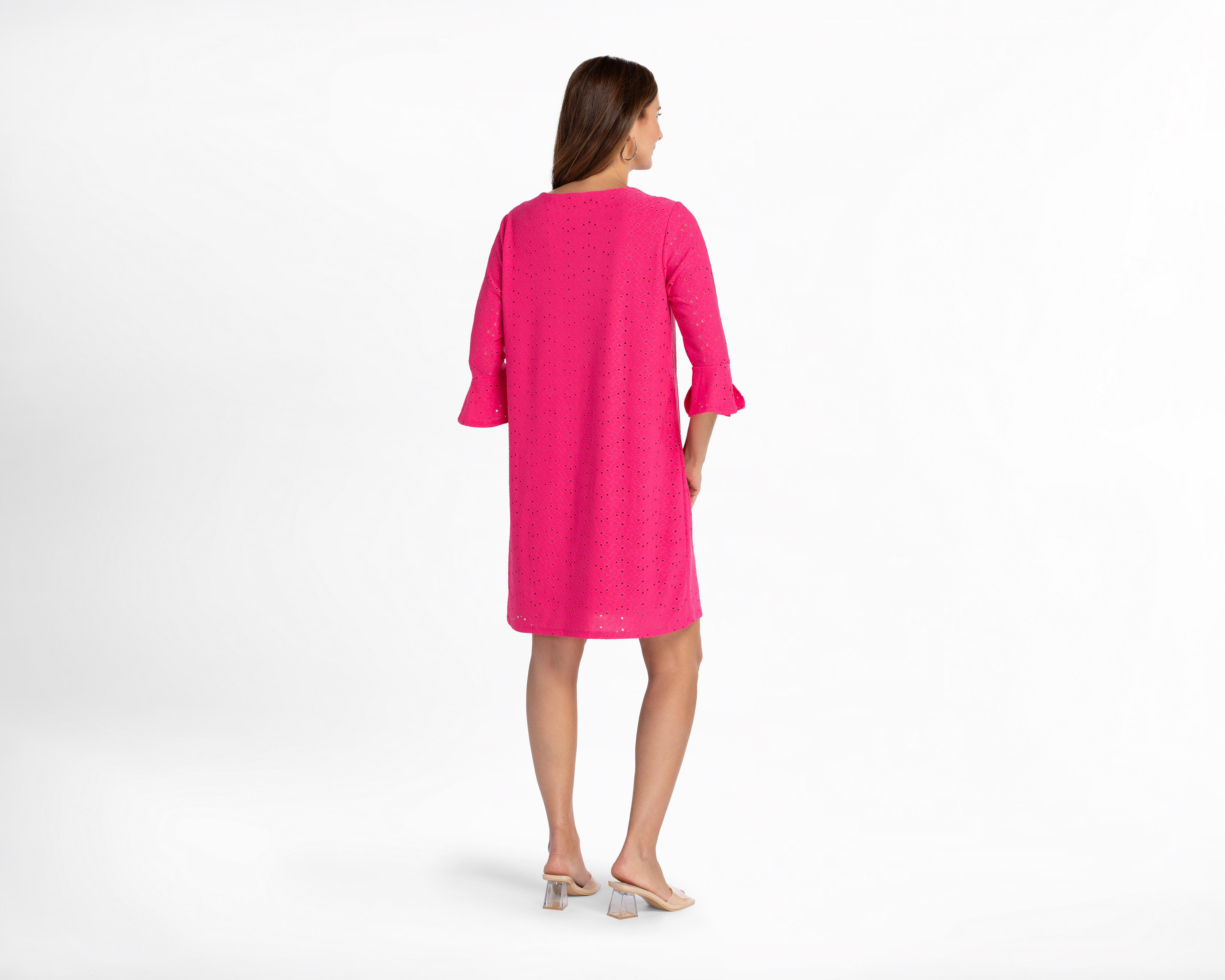 Foto 4 pulgar | Vestido Lady Sun Casual Manga 3/4 con Collar