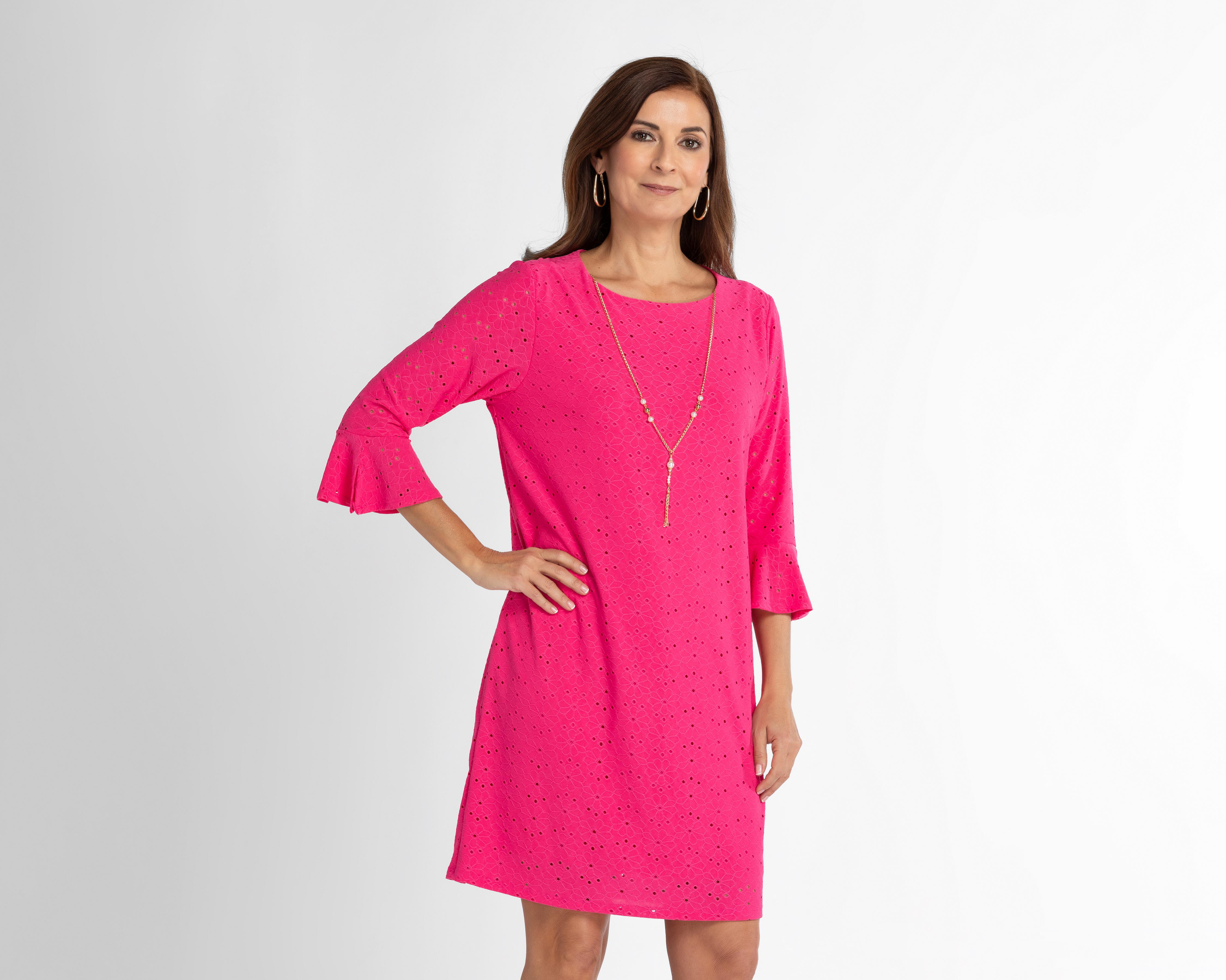 Foto 5 pulgar | Vestido Lady Sun Casual Manga 3/4 con Collar