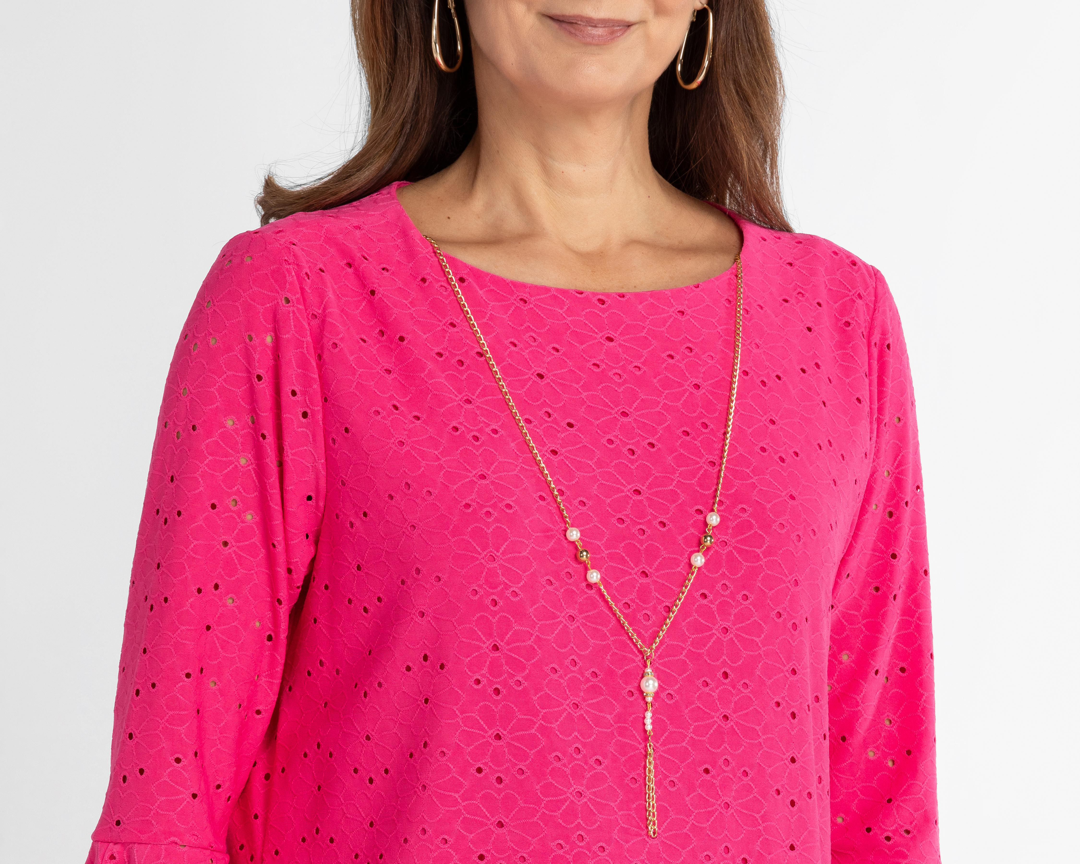 Foto 6 pulgar | Vestido Lady Sun Casual Manga 3/4 con Collar