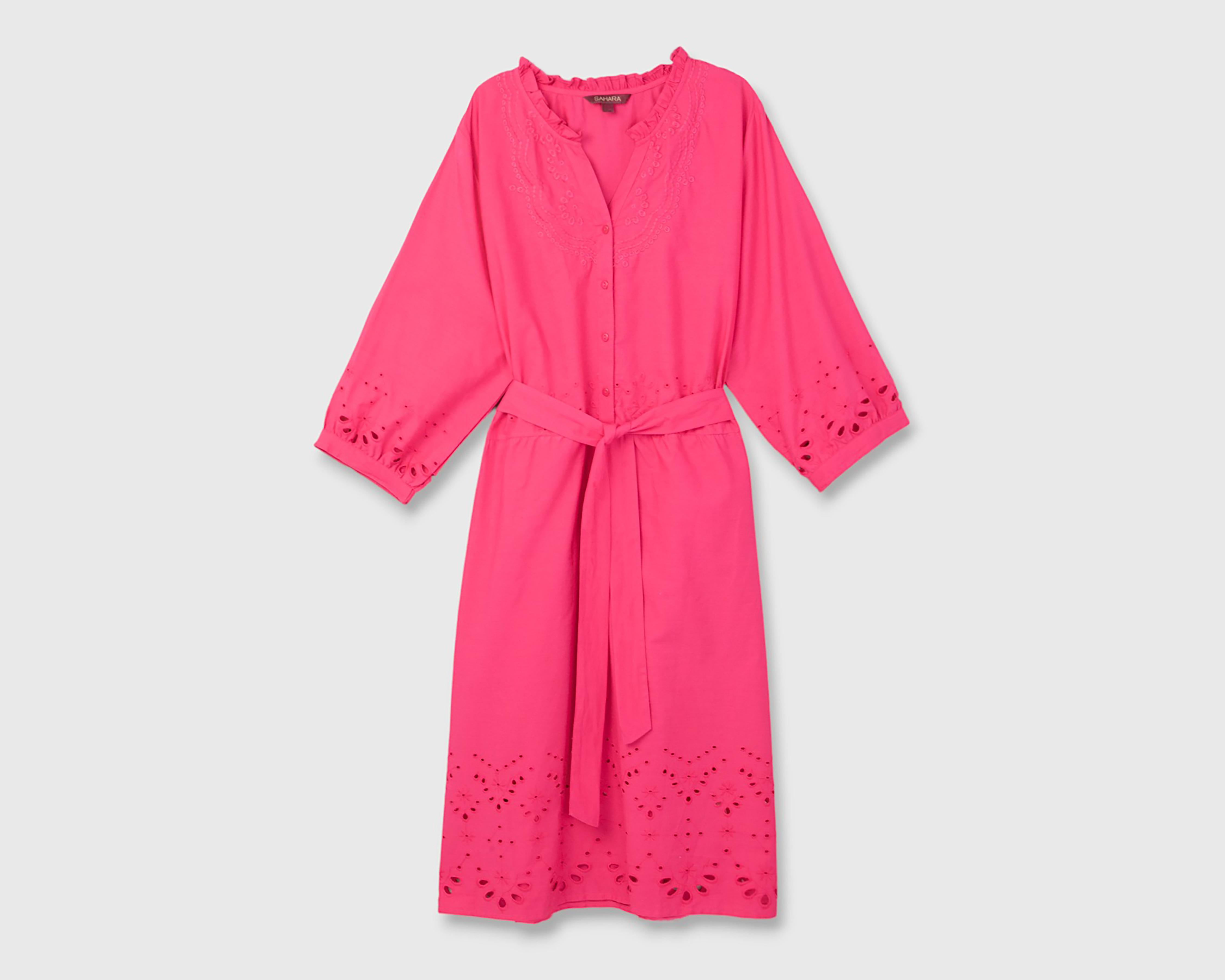 Vestido Casual Sahara Rosa con Botones