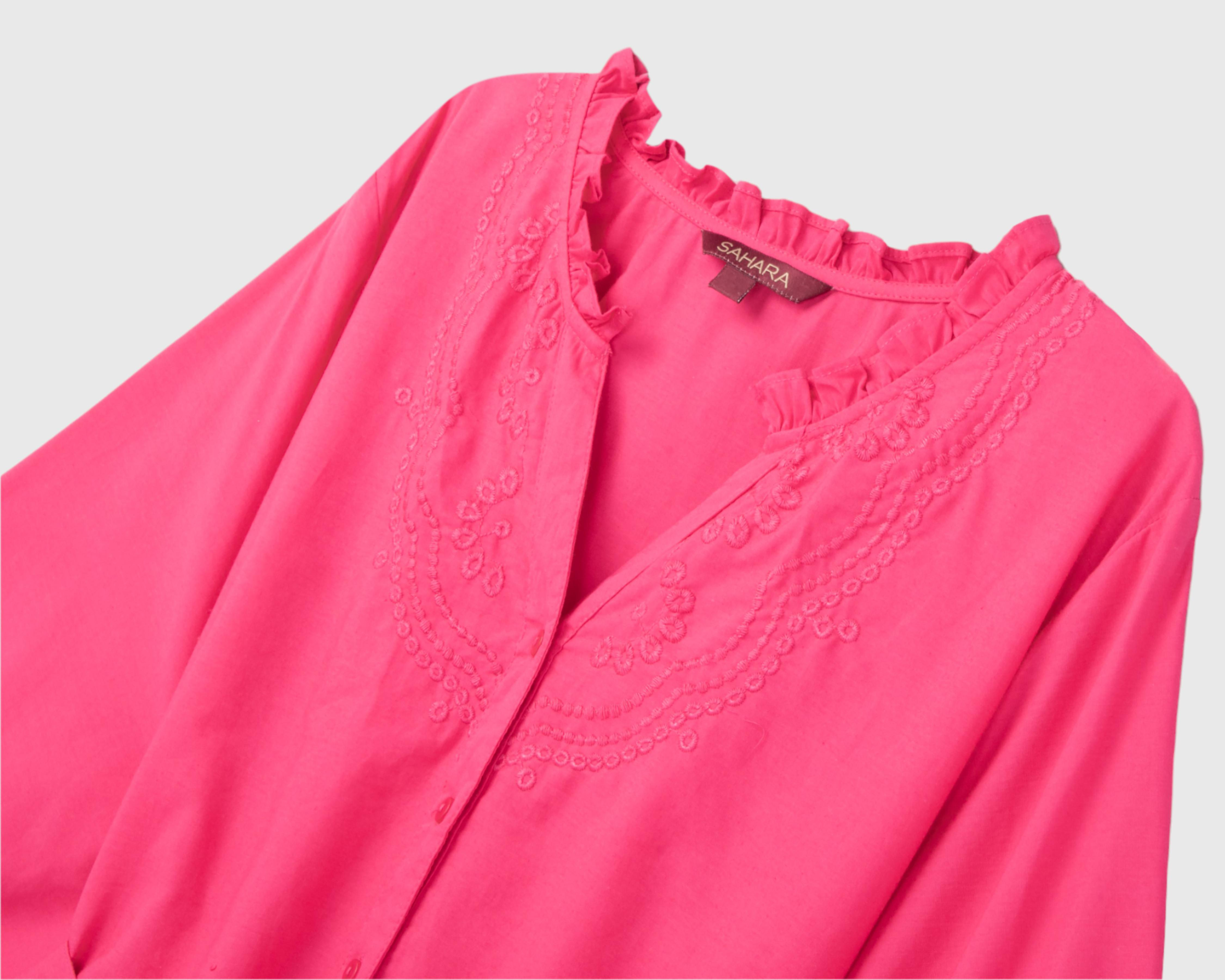 Foto 4 pulgar | Vestido Casual Sahara Rosa con Botones