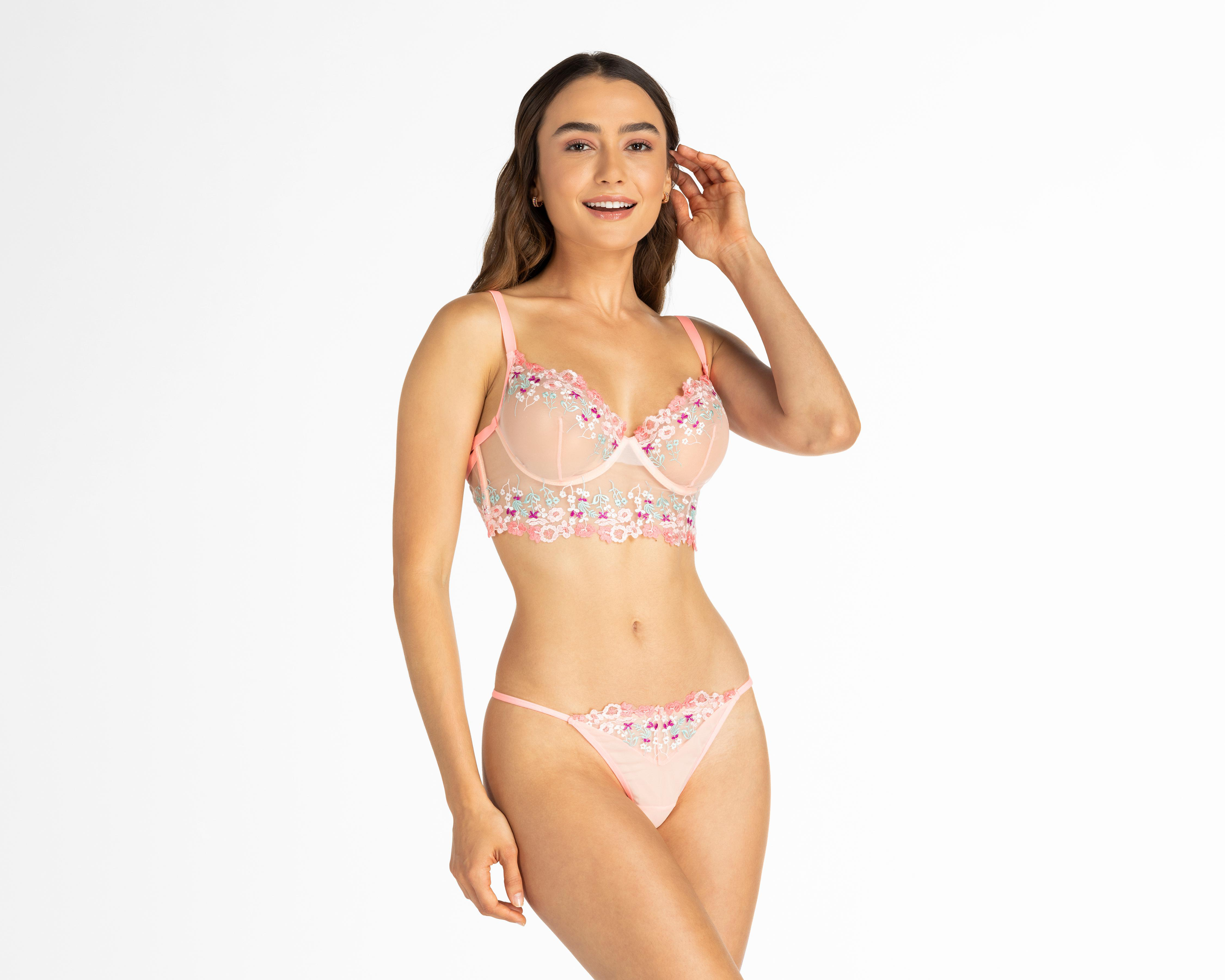 Coordinado de Mesh Jennifer Lopez Copa Completa para Mujer 2 Pack $229