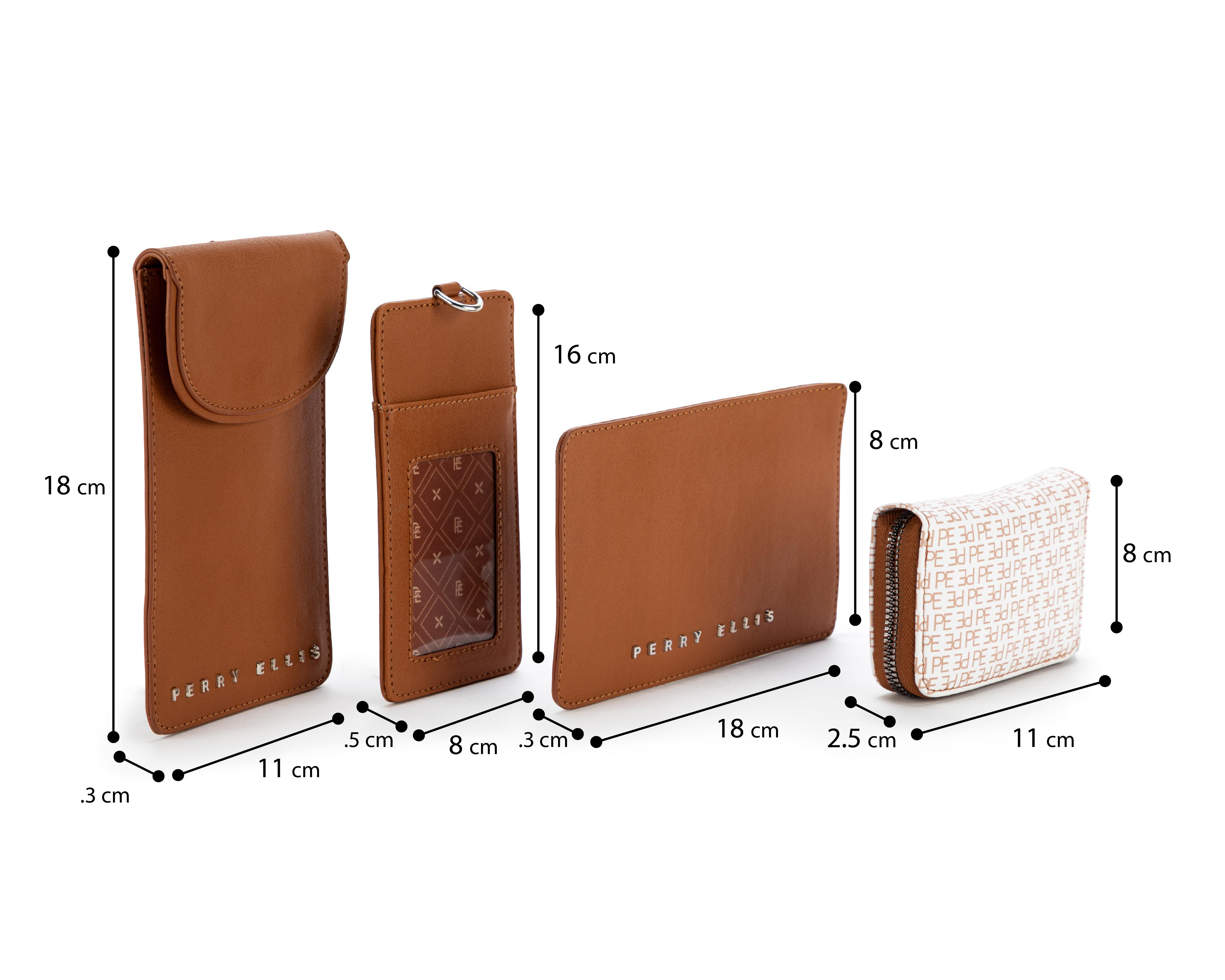 Foto 7 pulgar | Set de Cartera para Mujer Perry Ellis Camel 5 Piezas