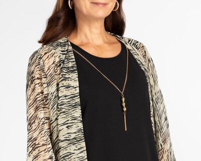 Foto 5 | Vestido Sahara Coctel con Collar y Cárdigan