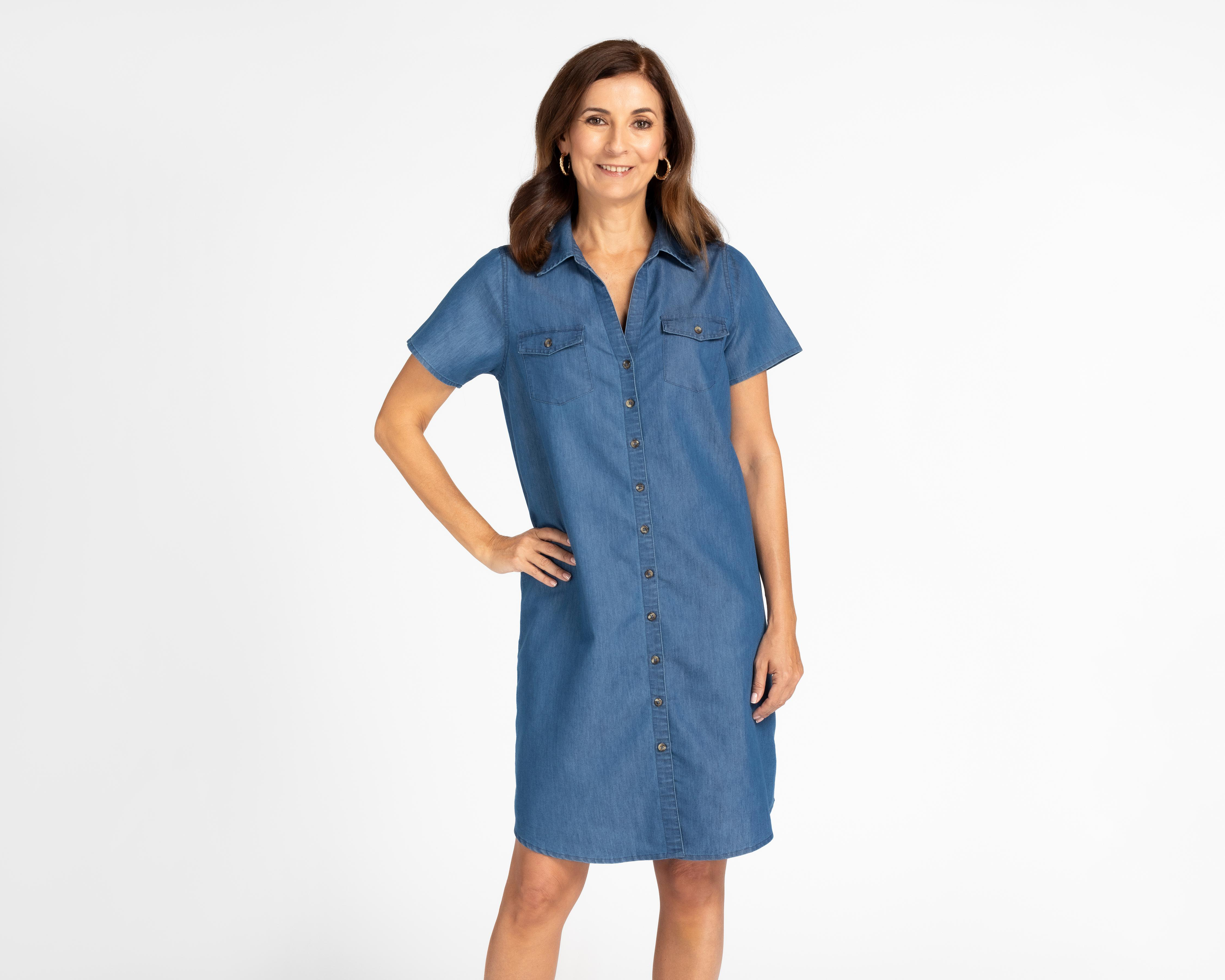 Foto 2 pulgar | Vestido Lady Sun Casual Tipo Mezclilla Cuello Americano con Botones