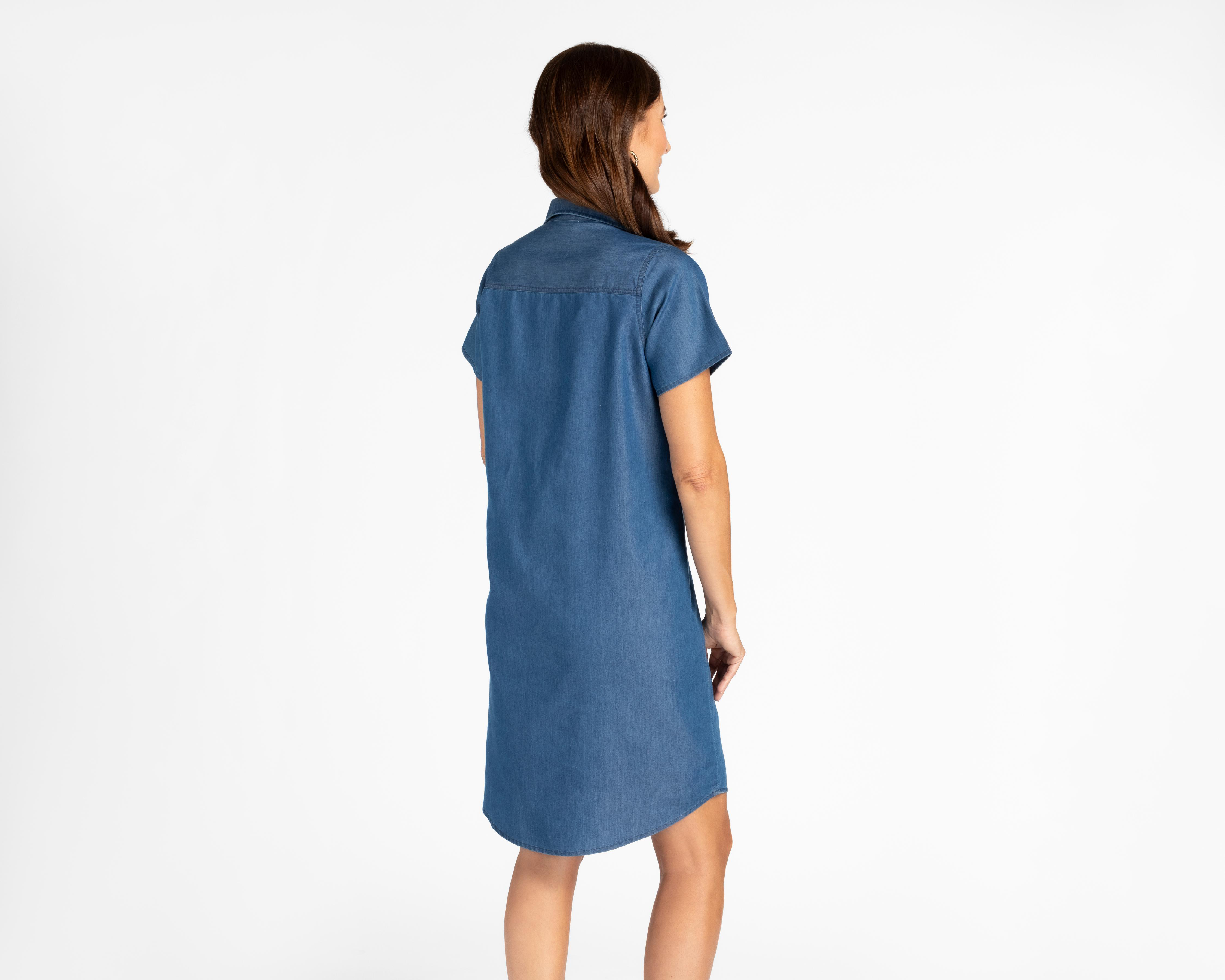 Foto 4 pulgar | Vestido Lady Sun Casual Tipo Mezclilla Cuello Americano con Botones