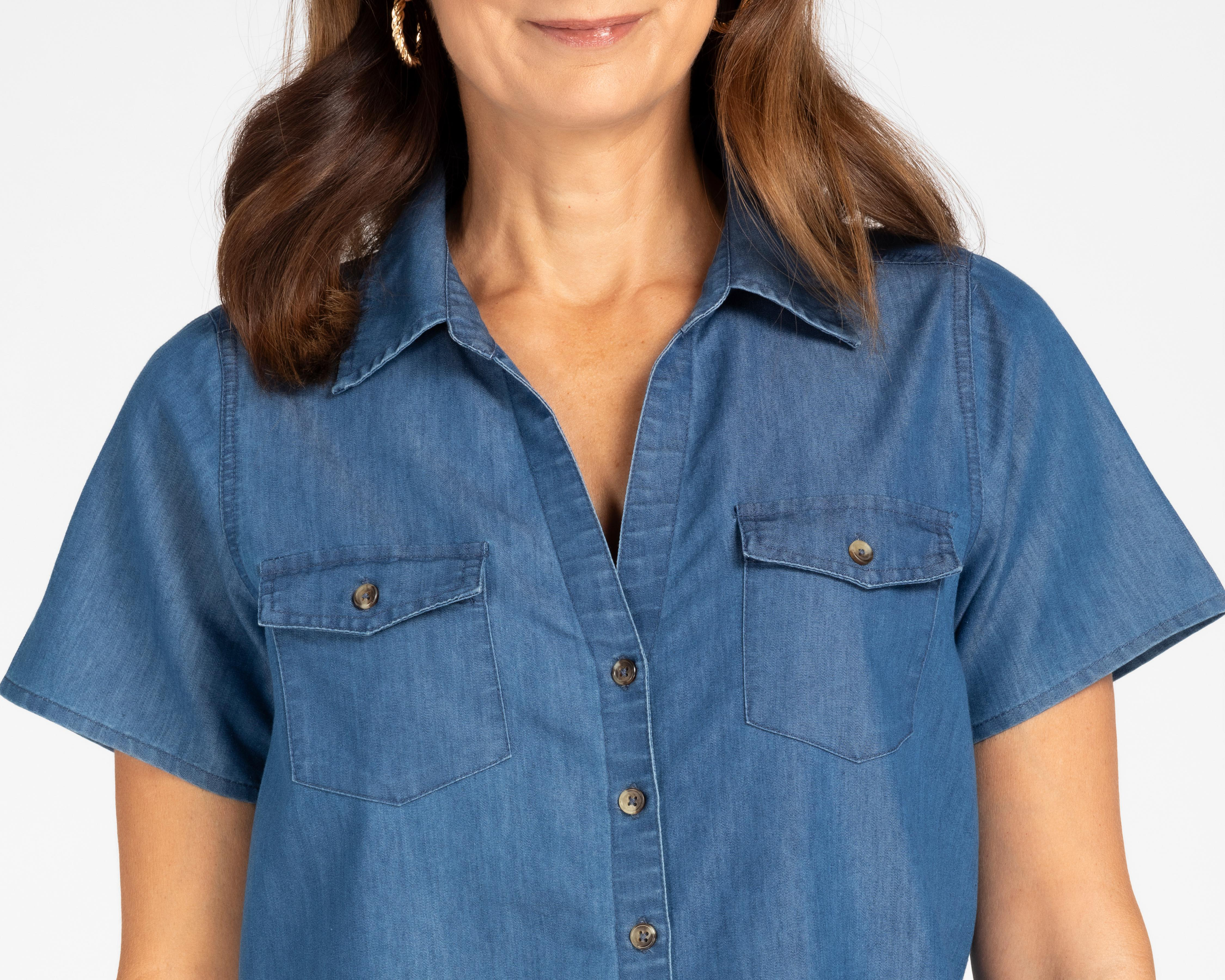 Foto 5 | Vestido Lady Sun Casual Tipo Mezclilla Cuello Americano con Botones