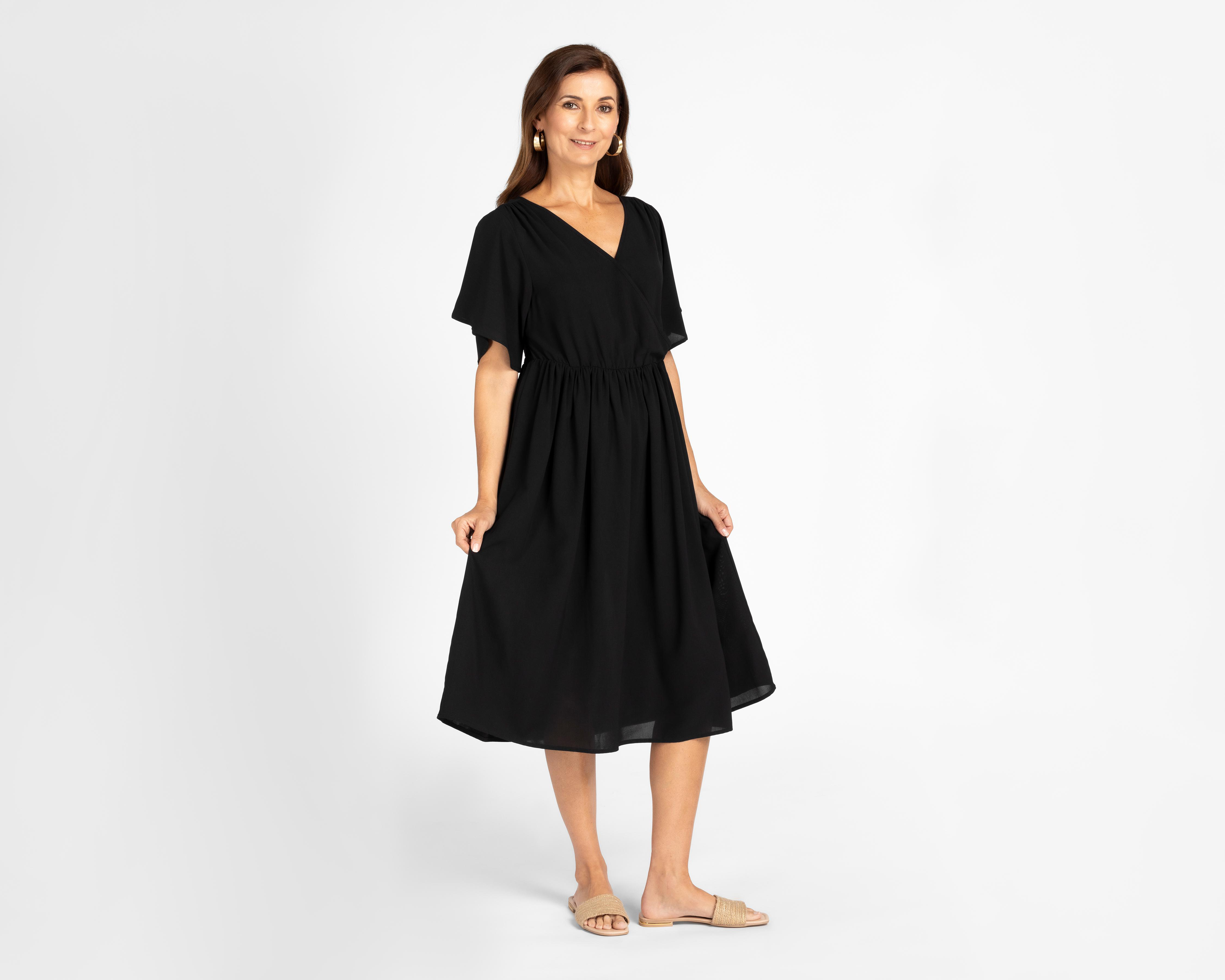 Vestido Lady Sun Casual Escote V Manga Corta