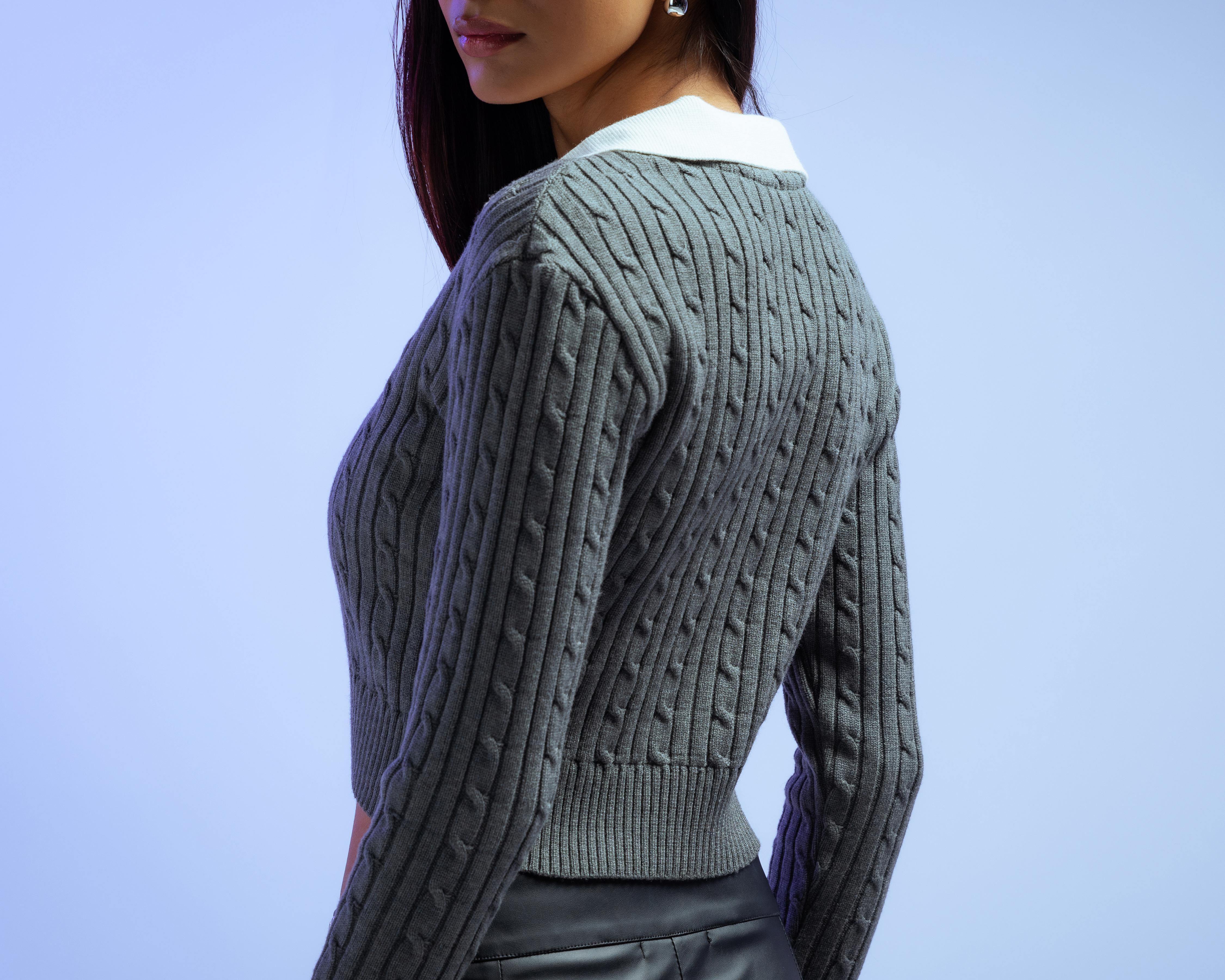 Foto 6 pulgar | Suéter con Cuello Polo Strona para Mujer