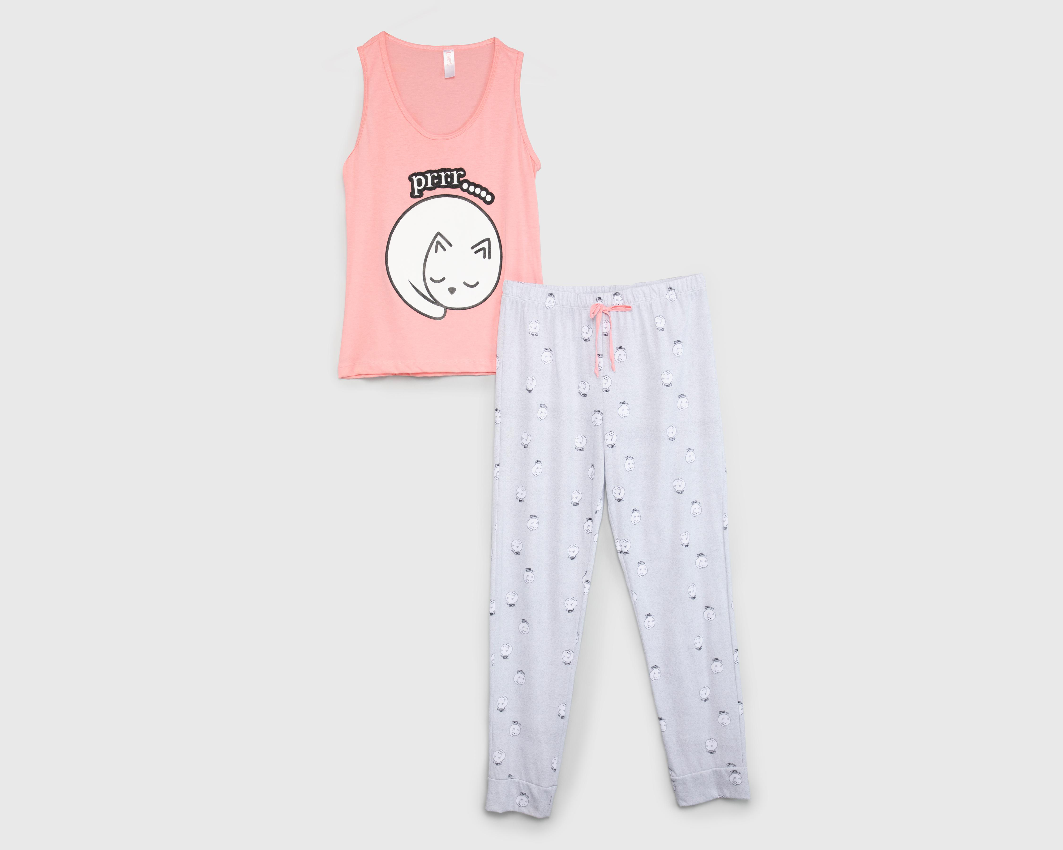 Foto 1 | Pijama Lovest Print de Gatos para Mujer