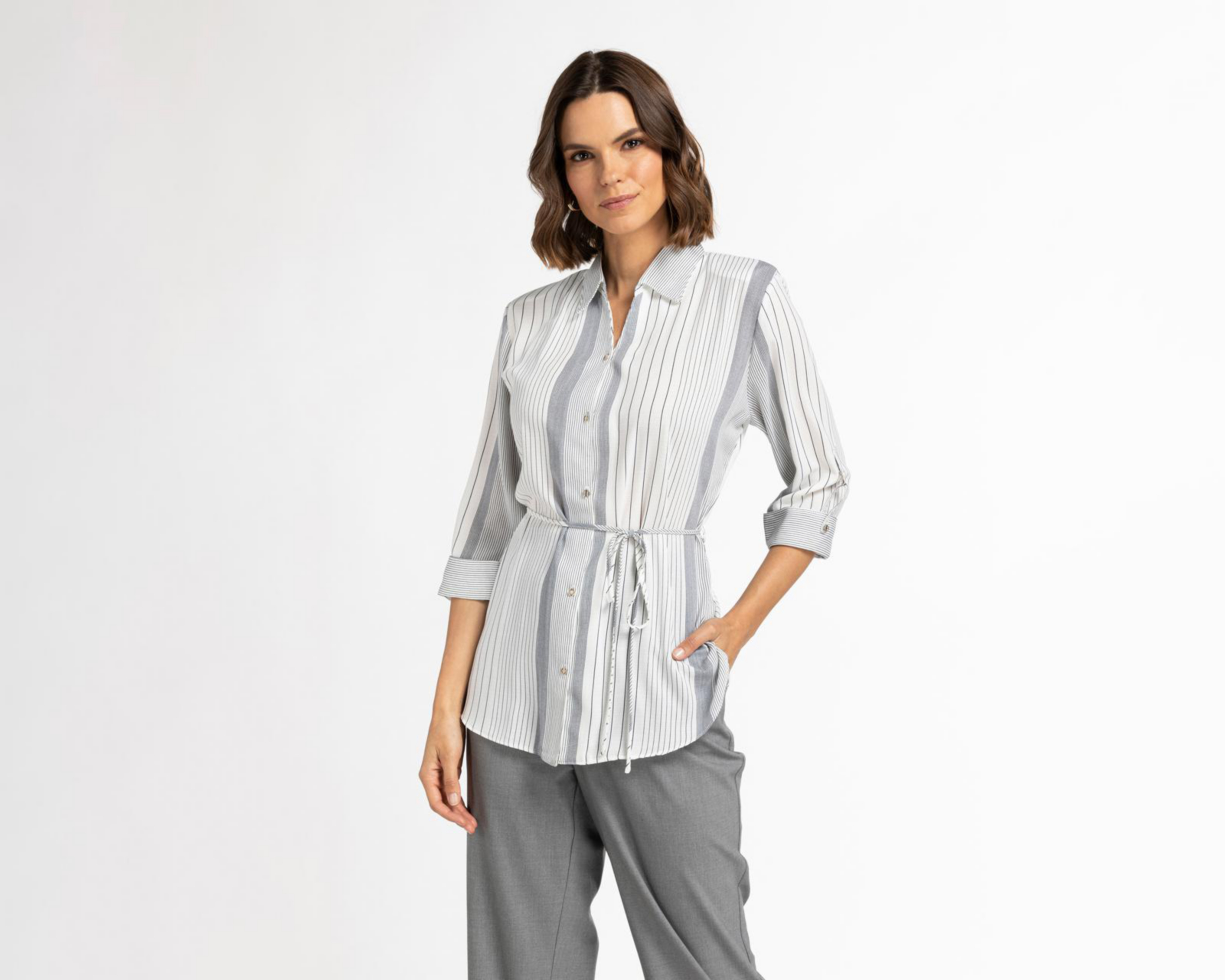 Blusa Paloma Manga 3/4 a Rayas