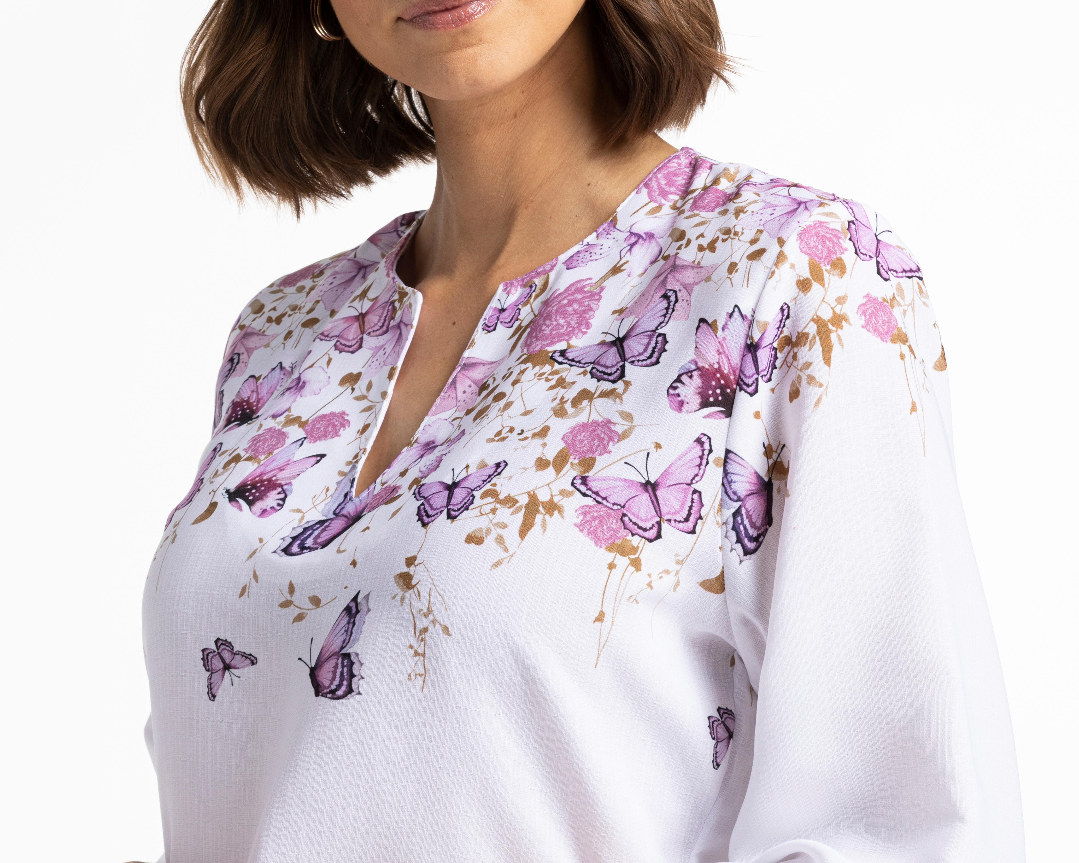 Foto 4 pulgar | Blusa Paloma Manga 3/4 con Cuello V