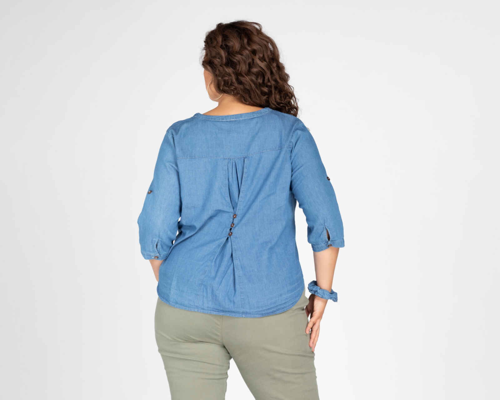 Foto 4 pulgar | Blusa Sahara Azul Manga 3/4