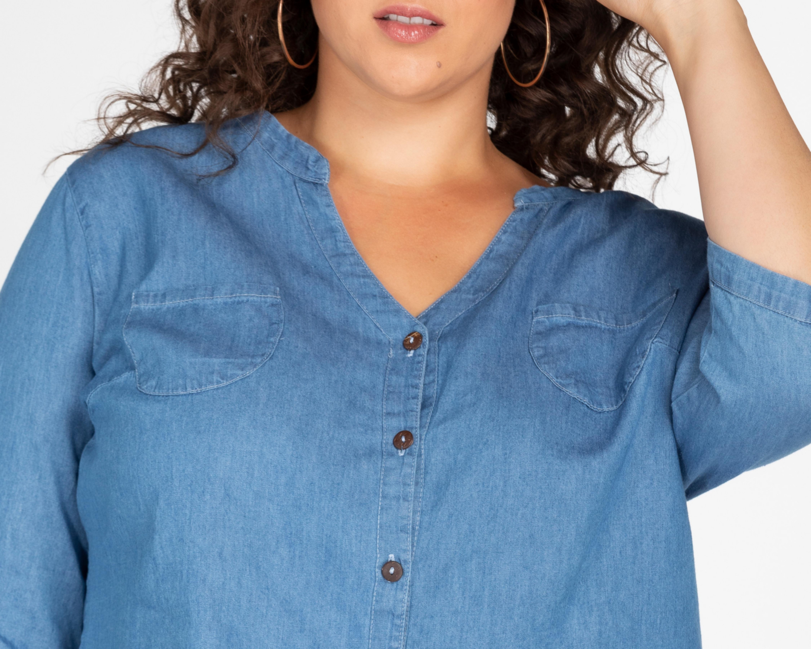 Foto 5 pulgar | Blusa Sahara Azul Manga 3/4