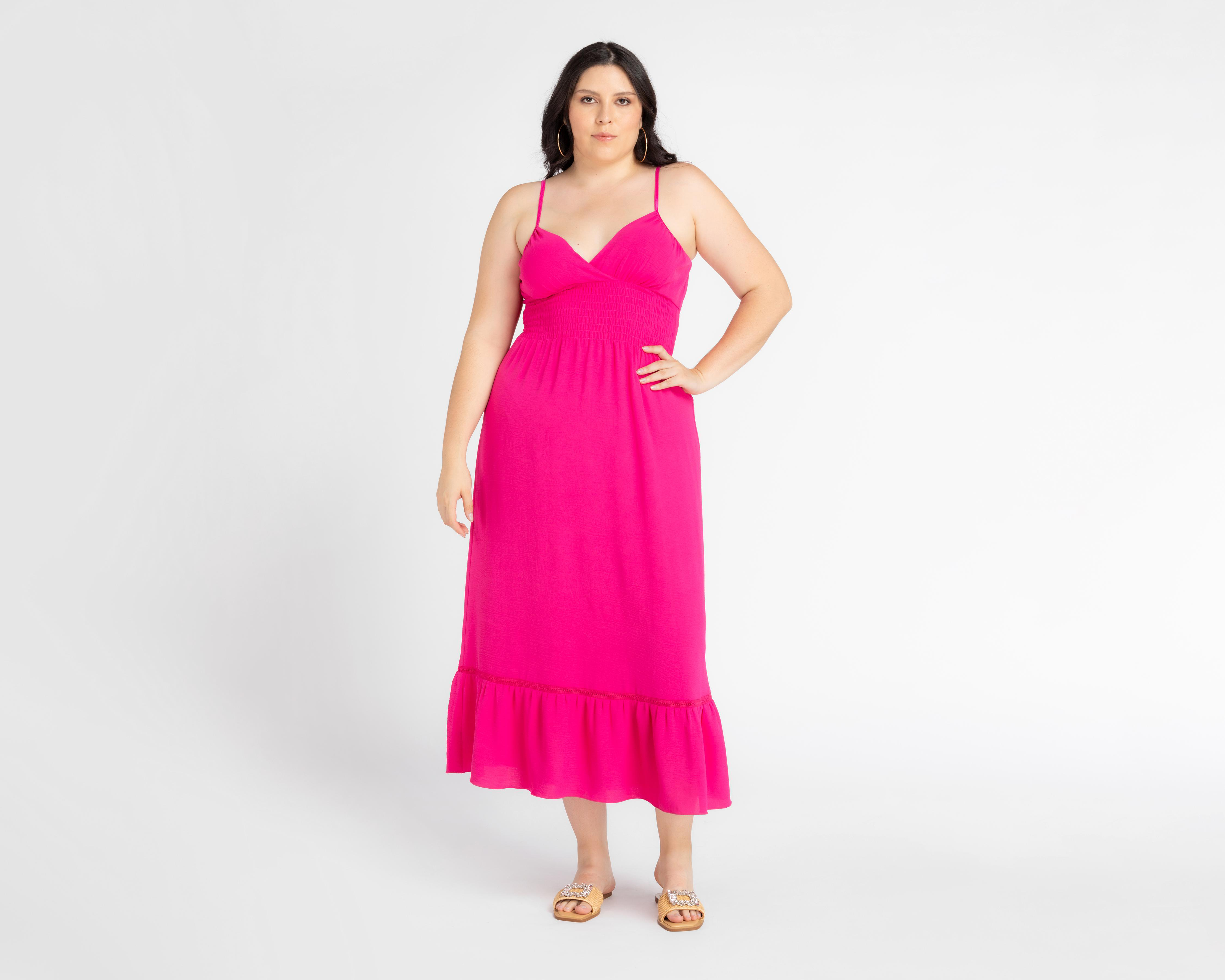 Foto 1 | Vestido Sahara de Playa Fucsia con Escote V