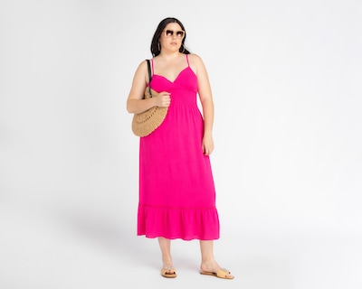 Foto 2 | Vestido Sahara de Playa Fucsia con Escote V