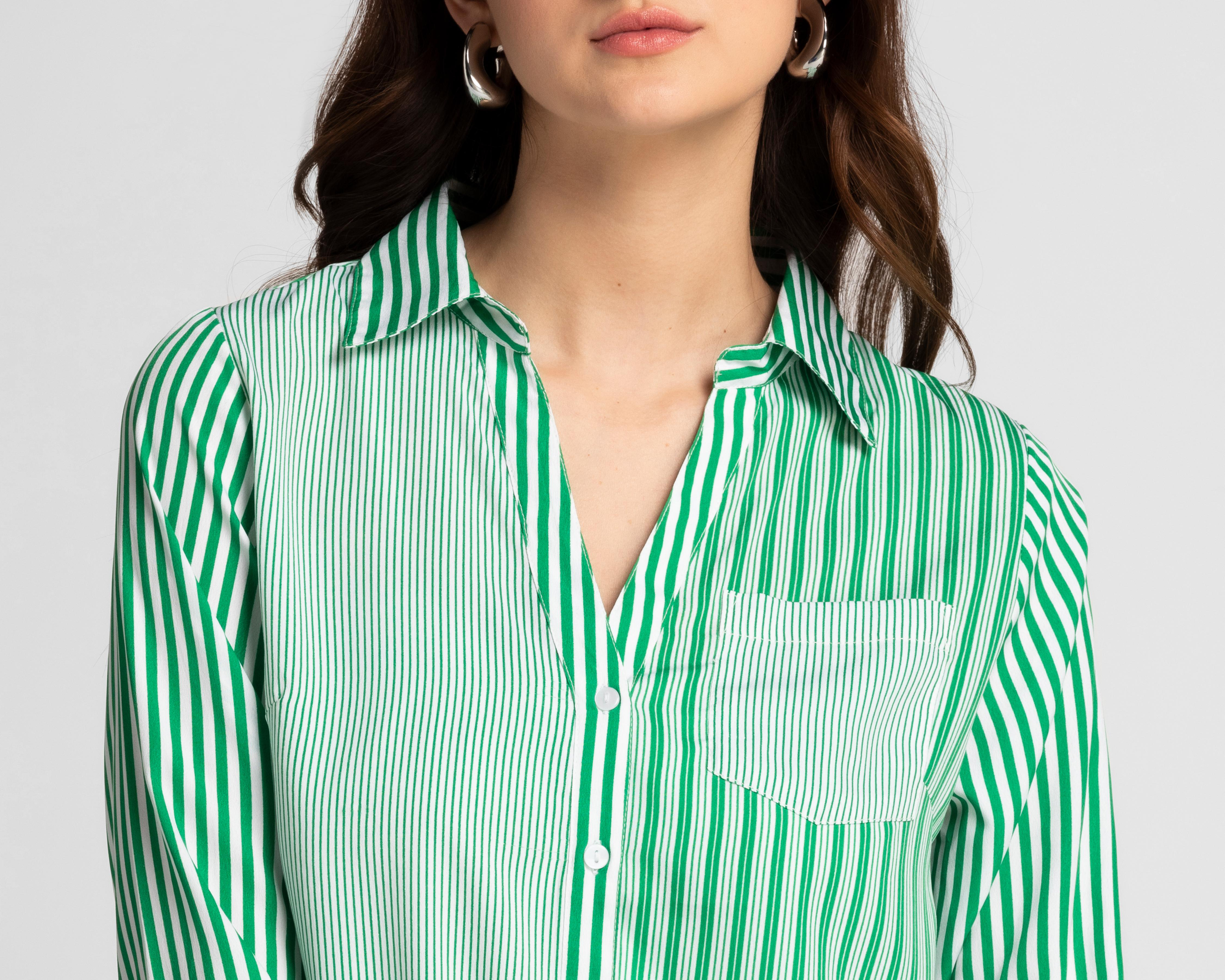Foto 4 | Blusa Refill Manga Larga a Rayas