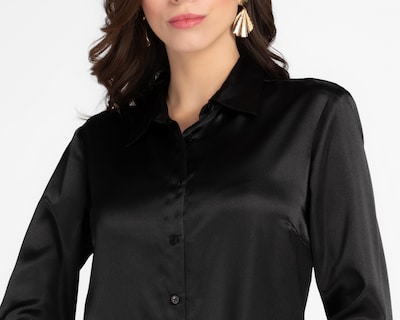 Foto 4 | Camisa Jennifer Lopez Negra Manga Larga