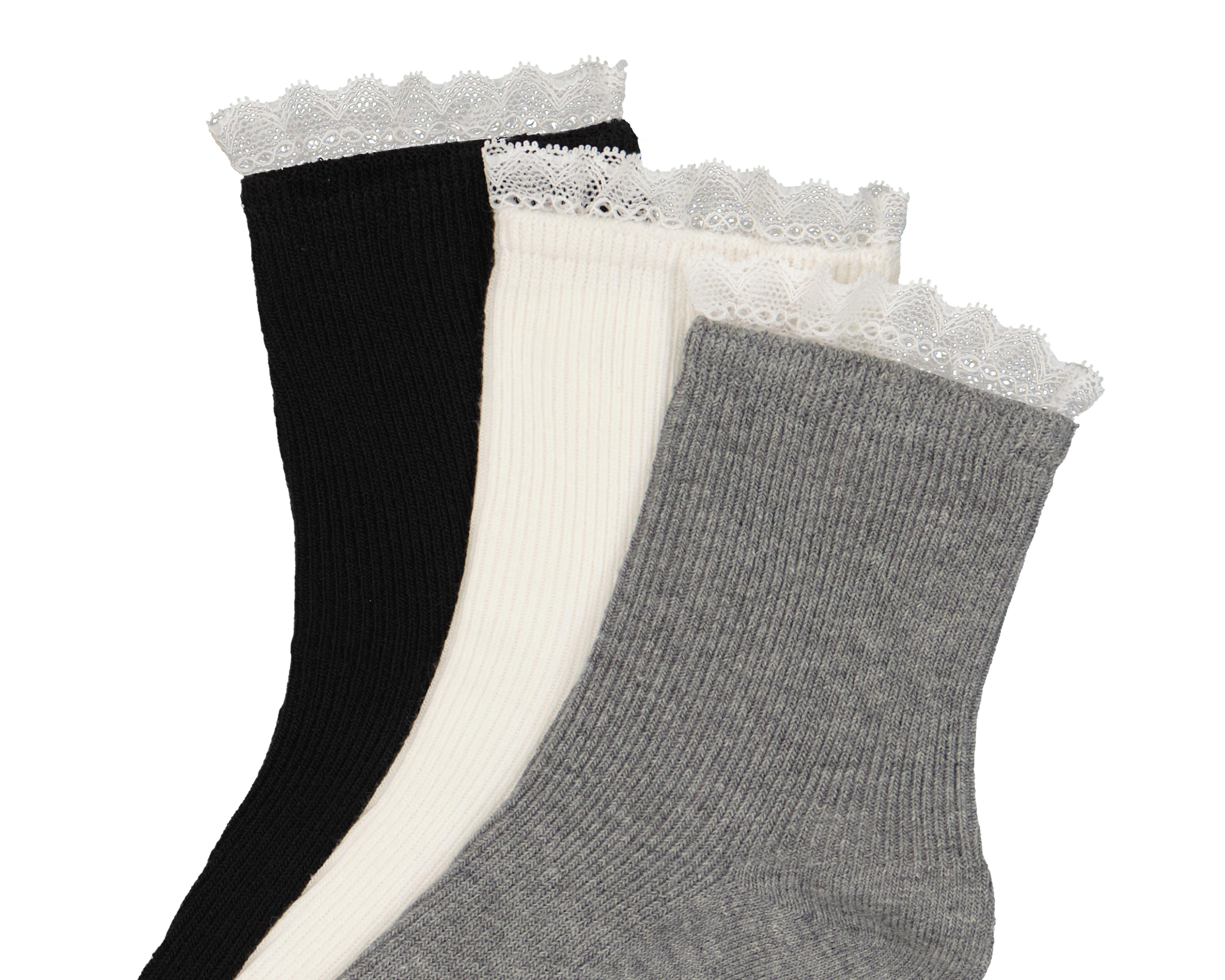 Foto 3 pulgar | Calcetas Tobilleras Bebe para Mujer 3 Pares