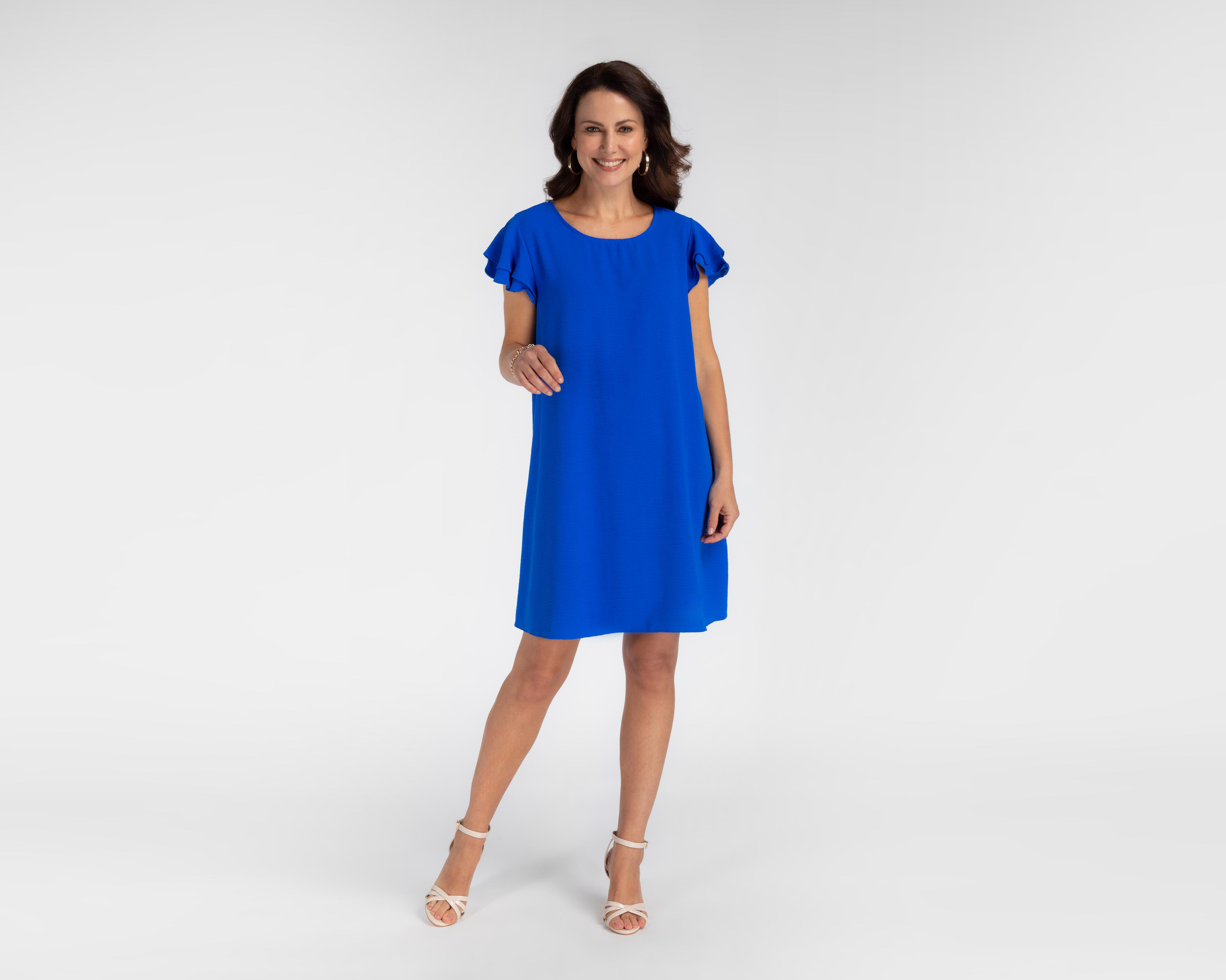 Vestido Sahara Formal Azul con Olanes