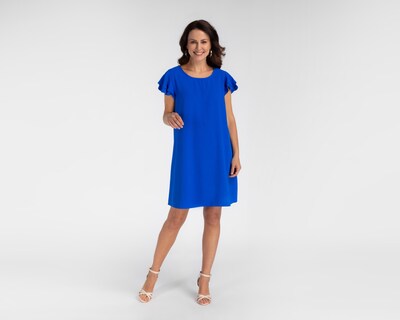 Foto 1 | Vestido Sahara Formal Azul con Olanes