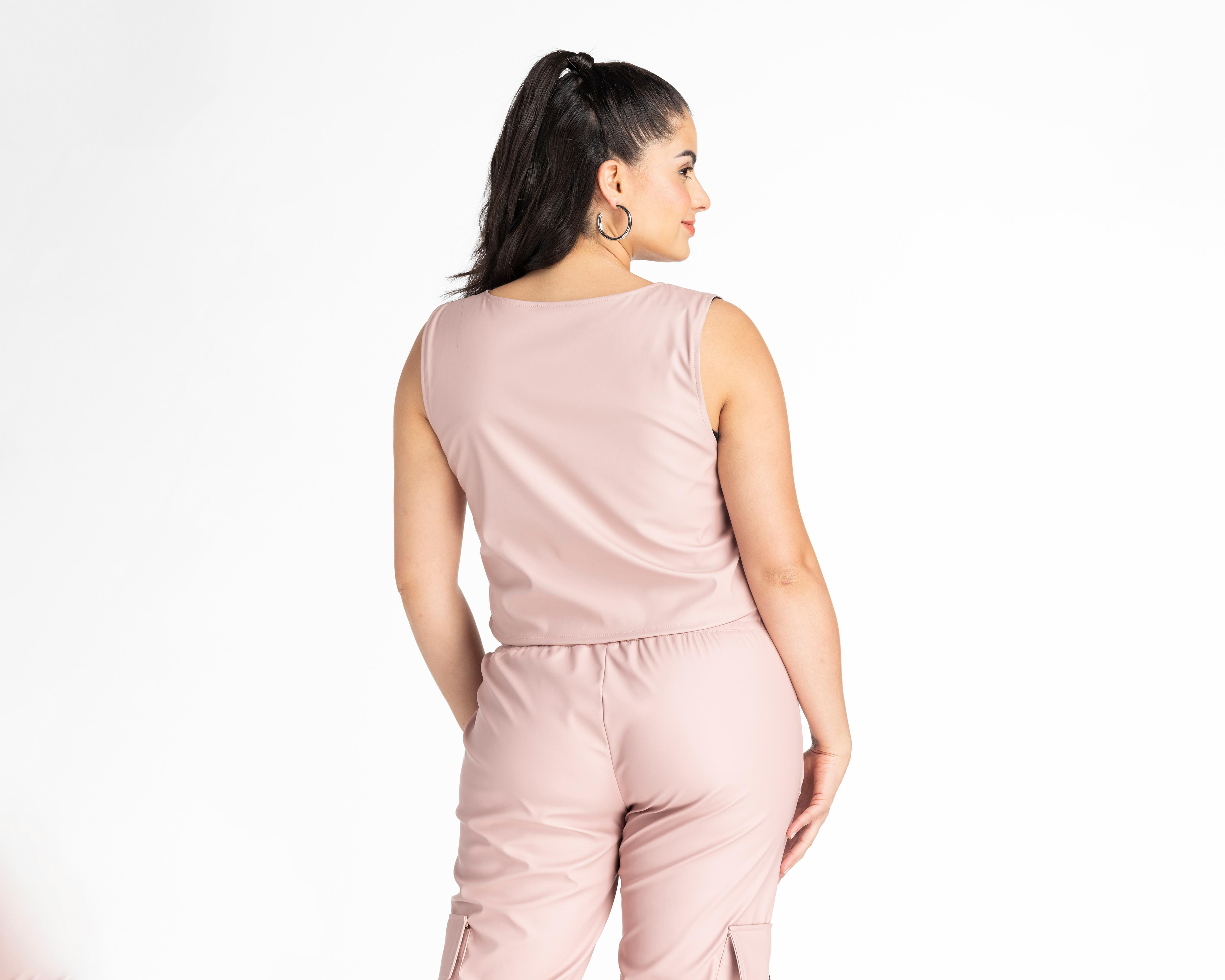 Foto 4 pulgar | Crop Top Boy London sin Mangas Rosa