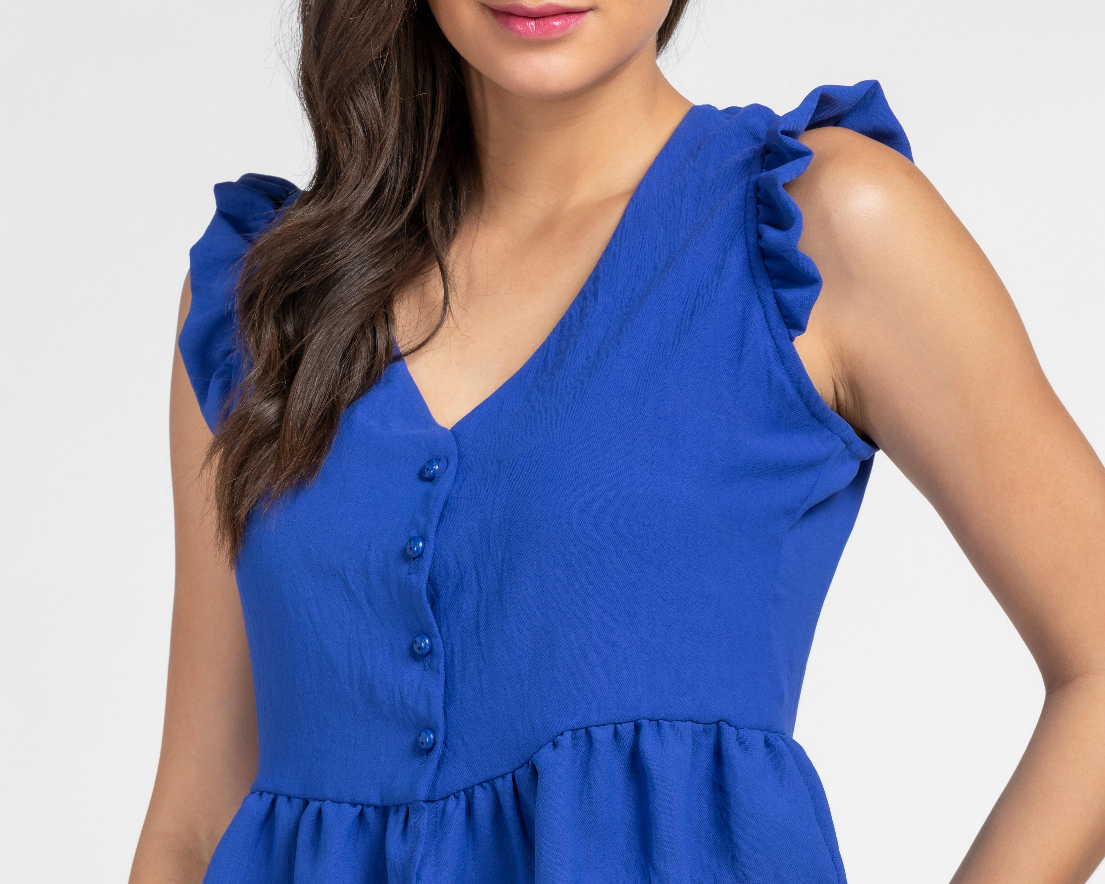 Foto 4 | Blusa Sahara sin Mangas con Holanes