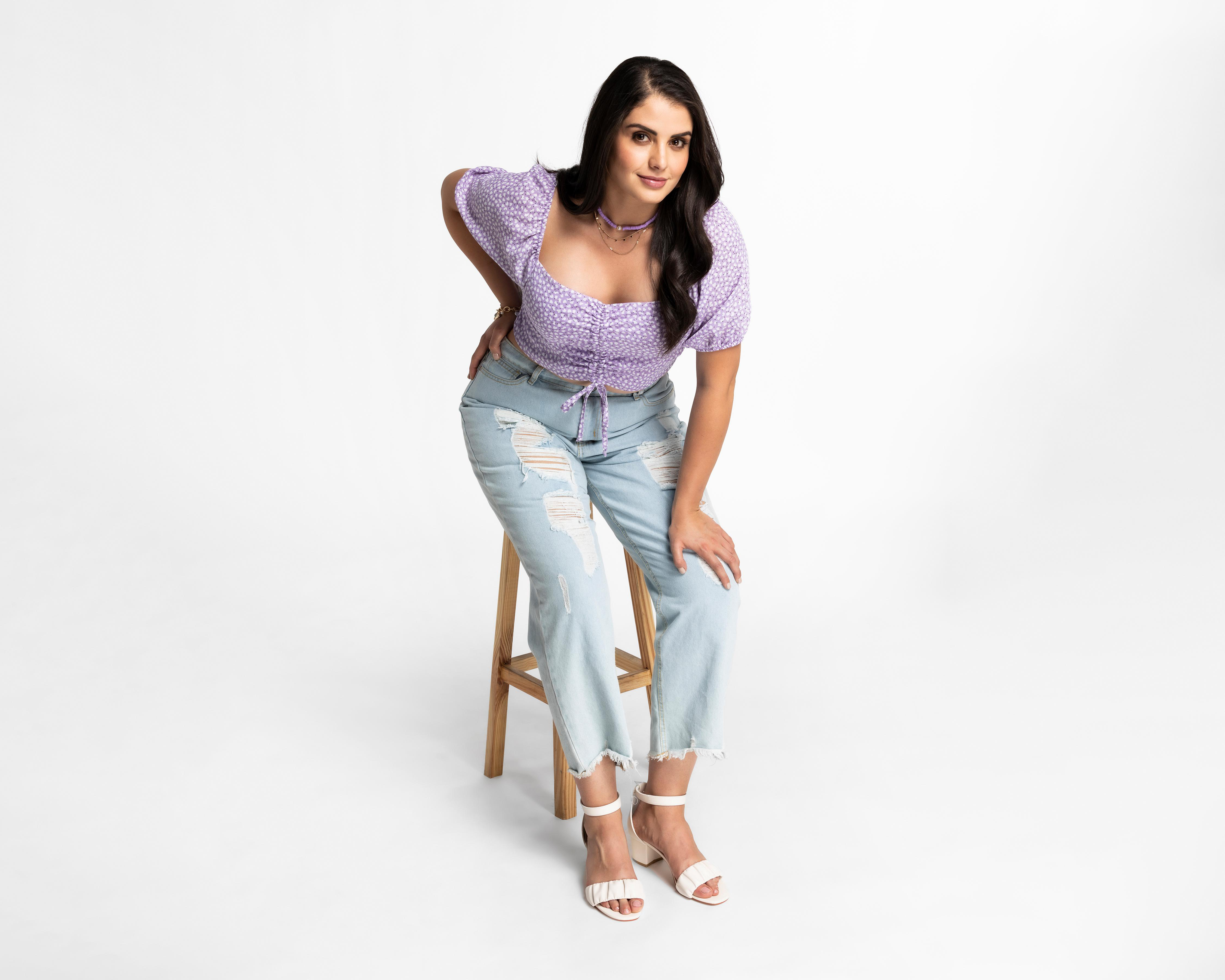 Foto 5 | Crop Top Refill Floreado Manga Corta