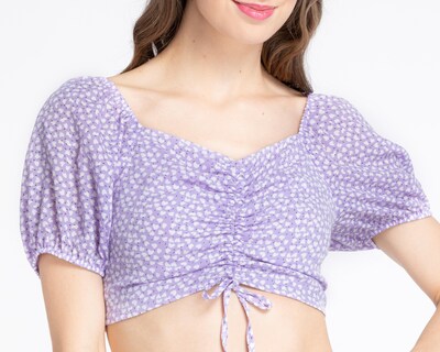 Foto 7 | Crop Top Refill Floreado Manga Corta