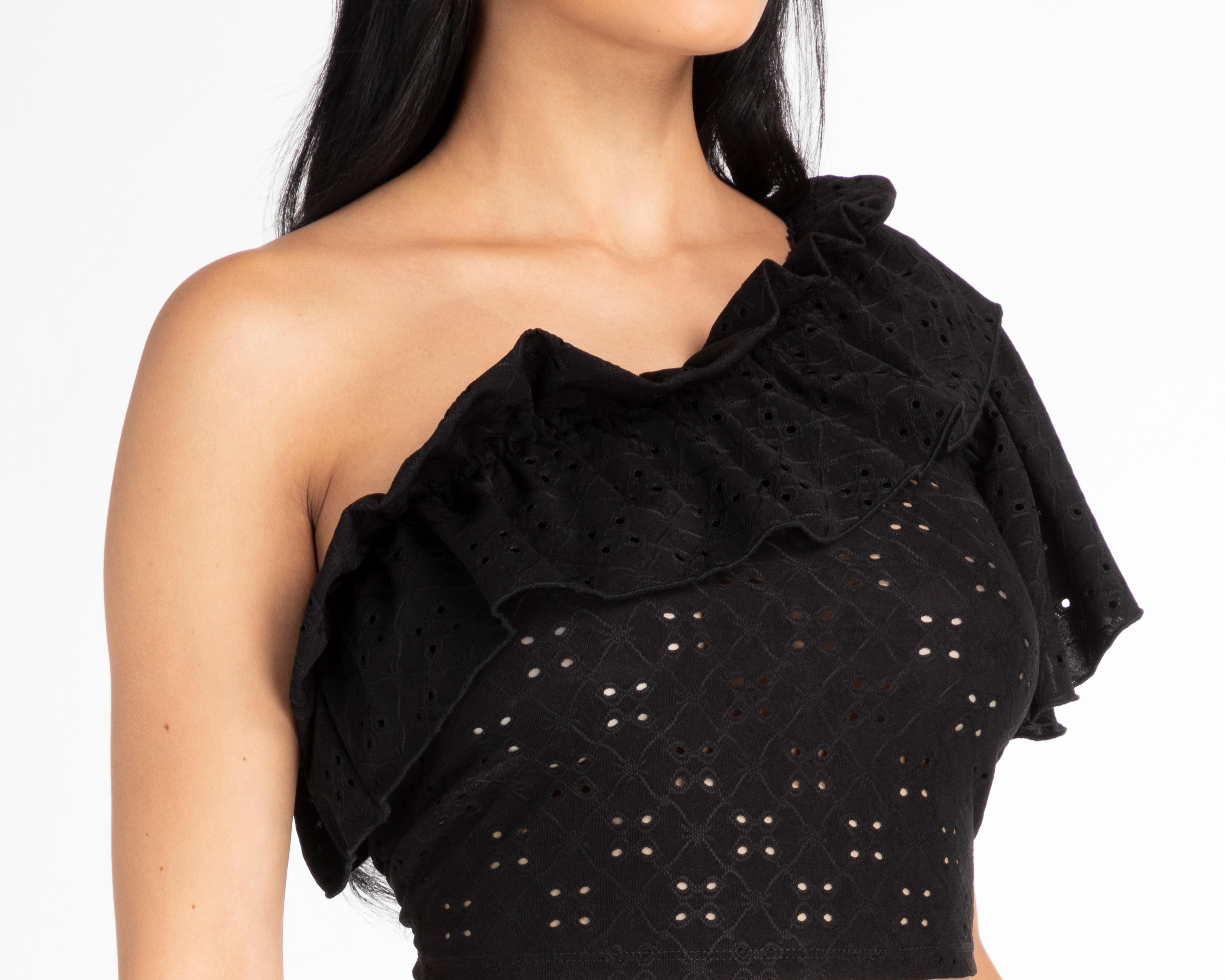 Foto 5 pulgar | Blusa Jennifer Lopez Hombro Descubierto con Holanes