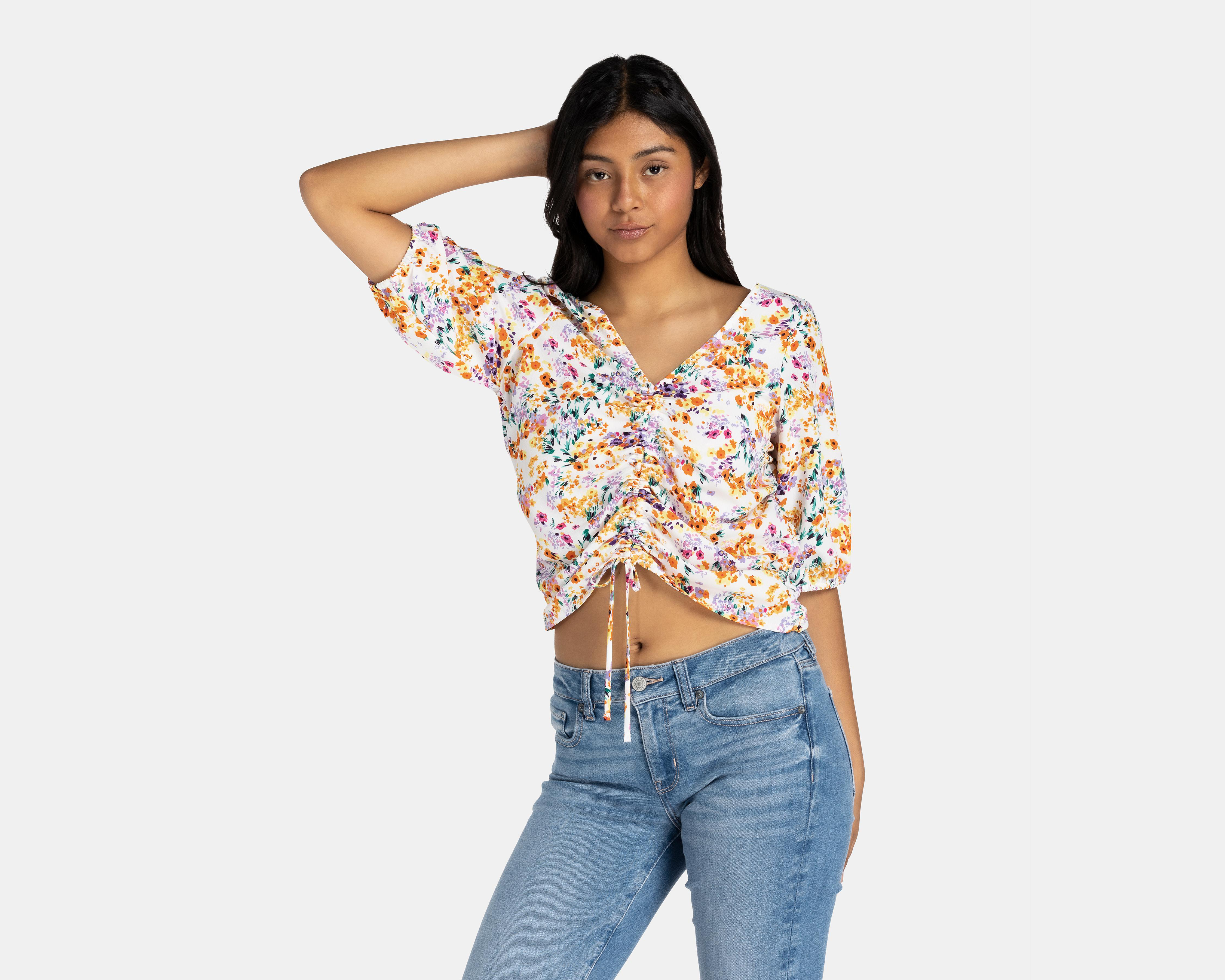 Foto 1 | Blusa 18 Forever Estampado Floral con Cordón