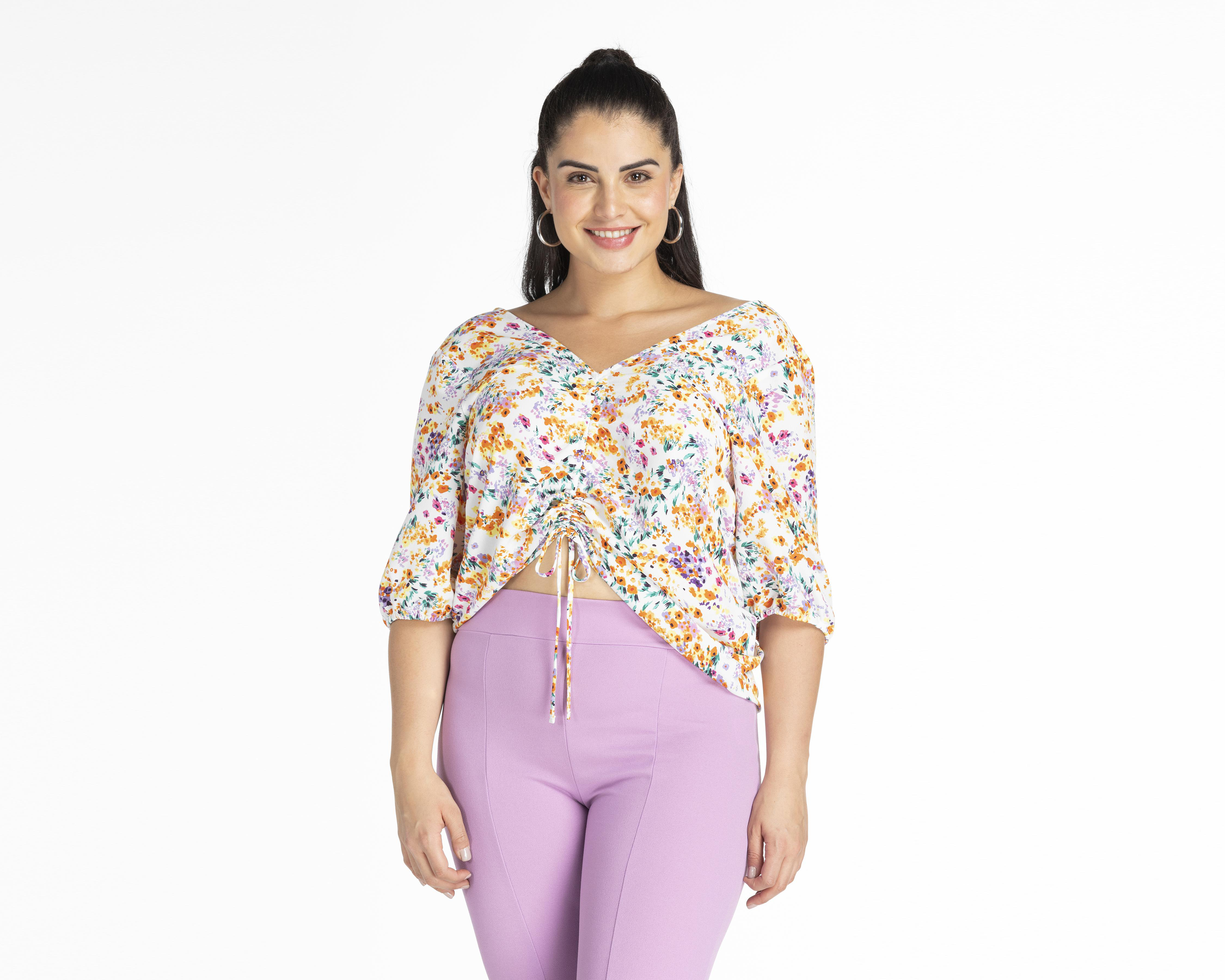 Foto 5 pulgar | Blusa 18 Forever Estampado Floral con Cordón