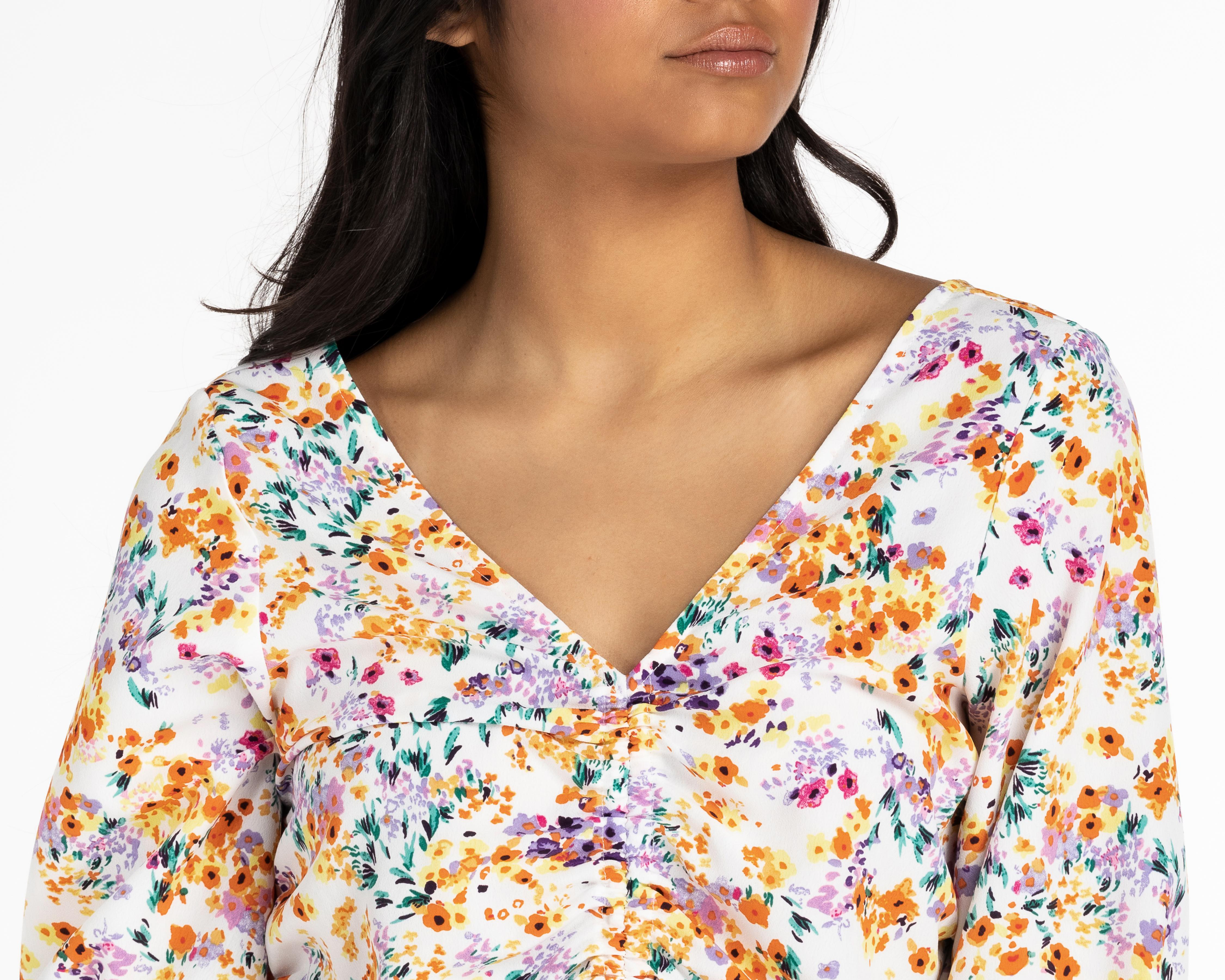 Foto 8 pulgar | Blusa 18 Forever Estampado Floral con Cordón