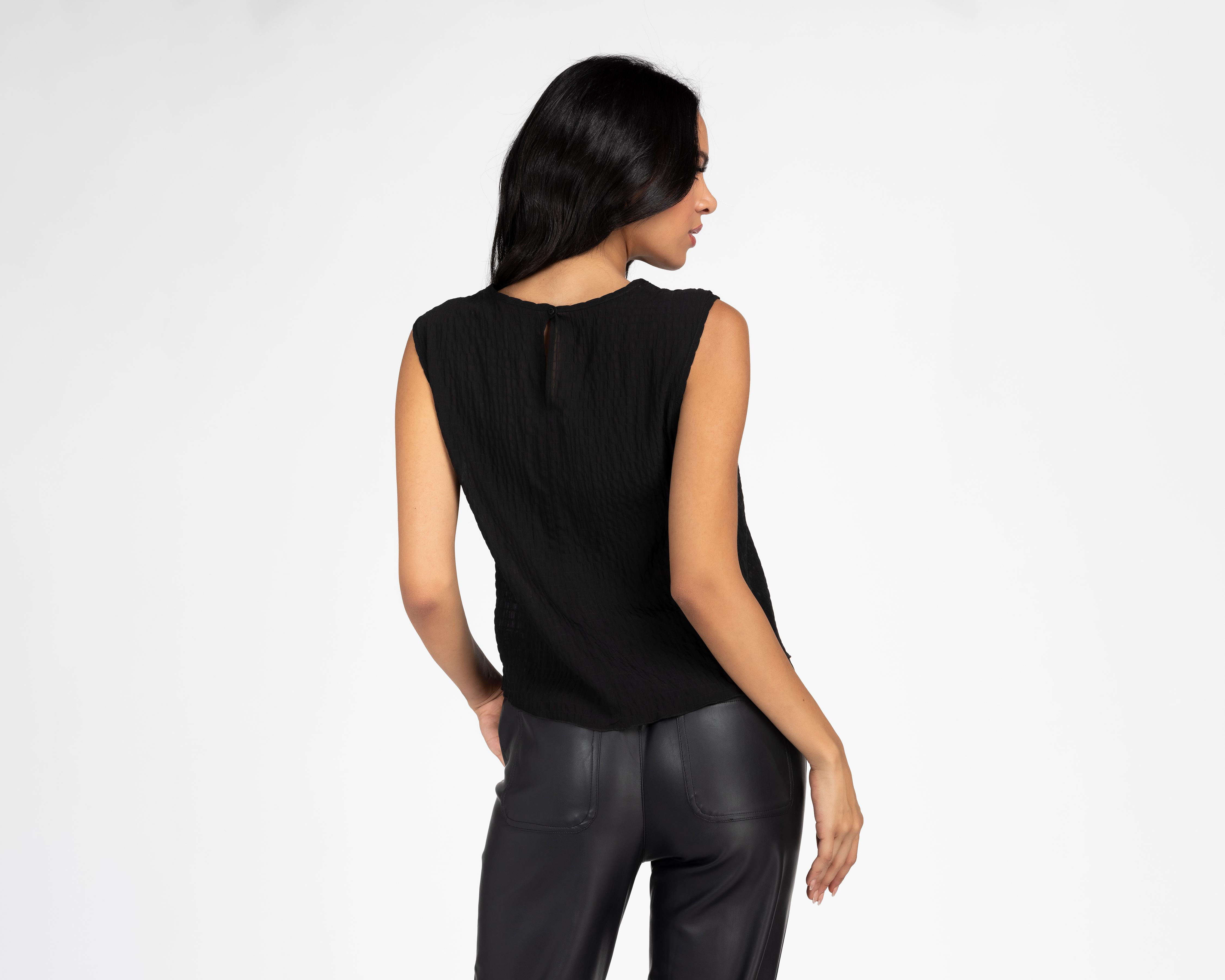 Foto 4 pulgar | Blusa Sahara sin Mangas con Holanes