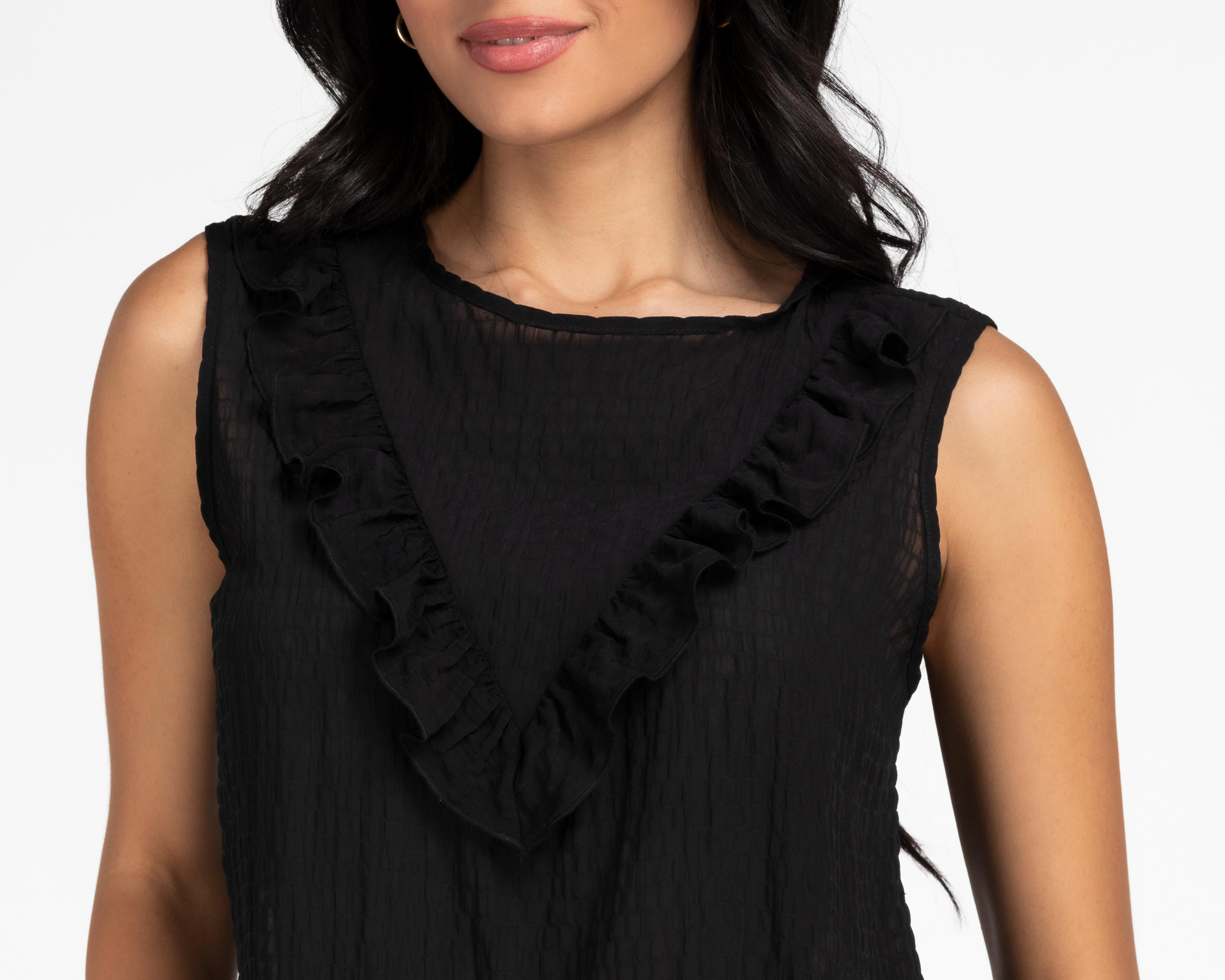 Foto 4 | Blusa Sahara sin Mangas con Holanes