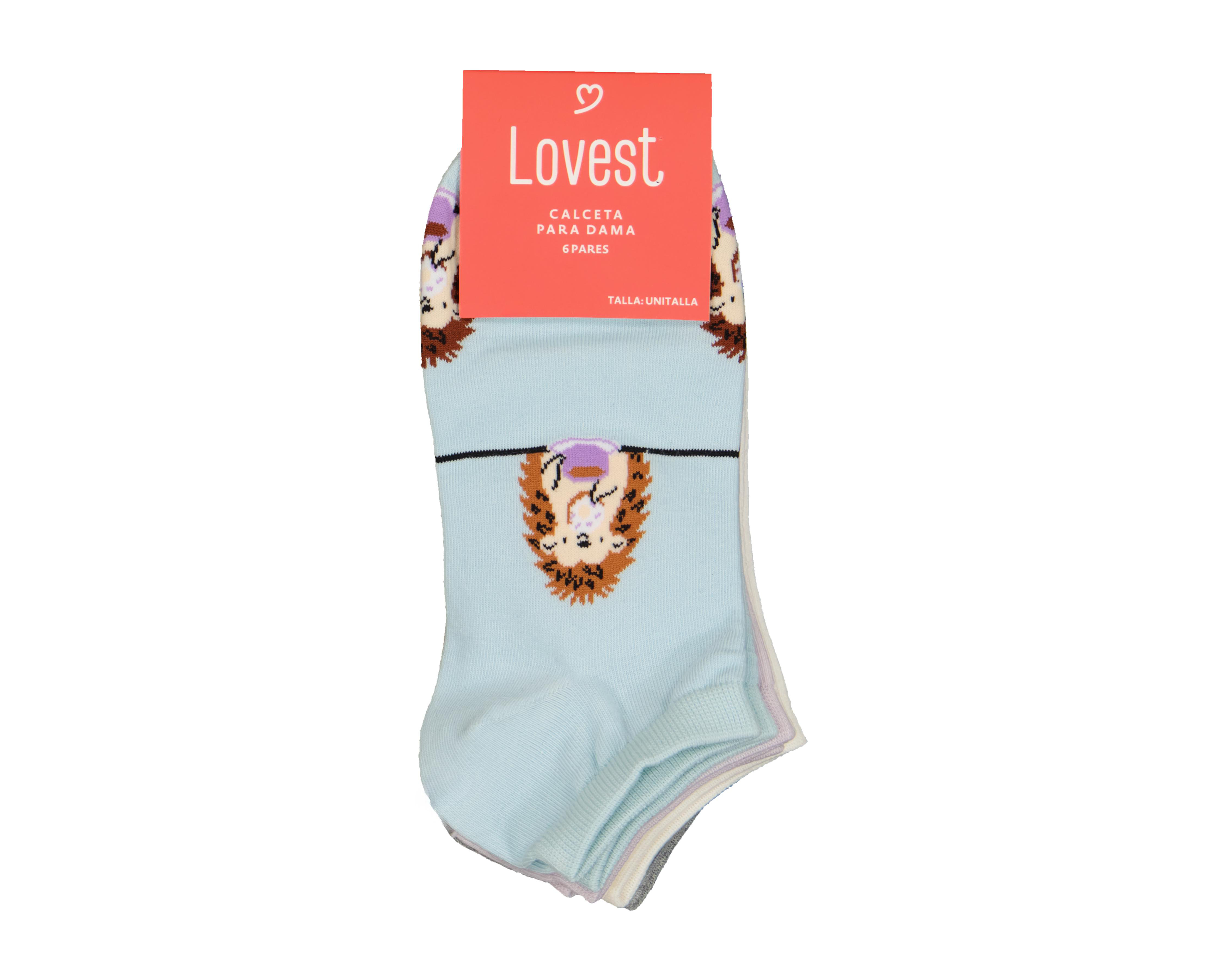 Foto 4 pulgar | Calcetas Cortas Lovest para Mujer 6 Pares