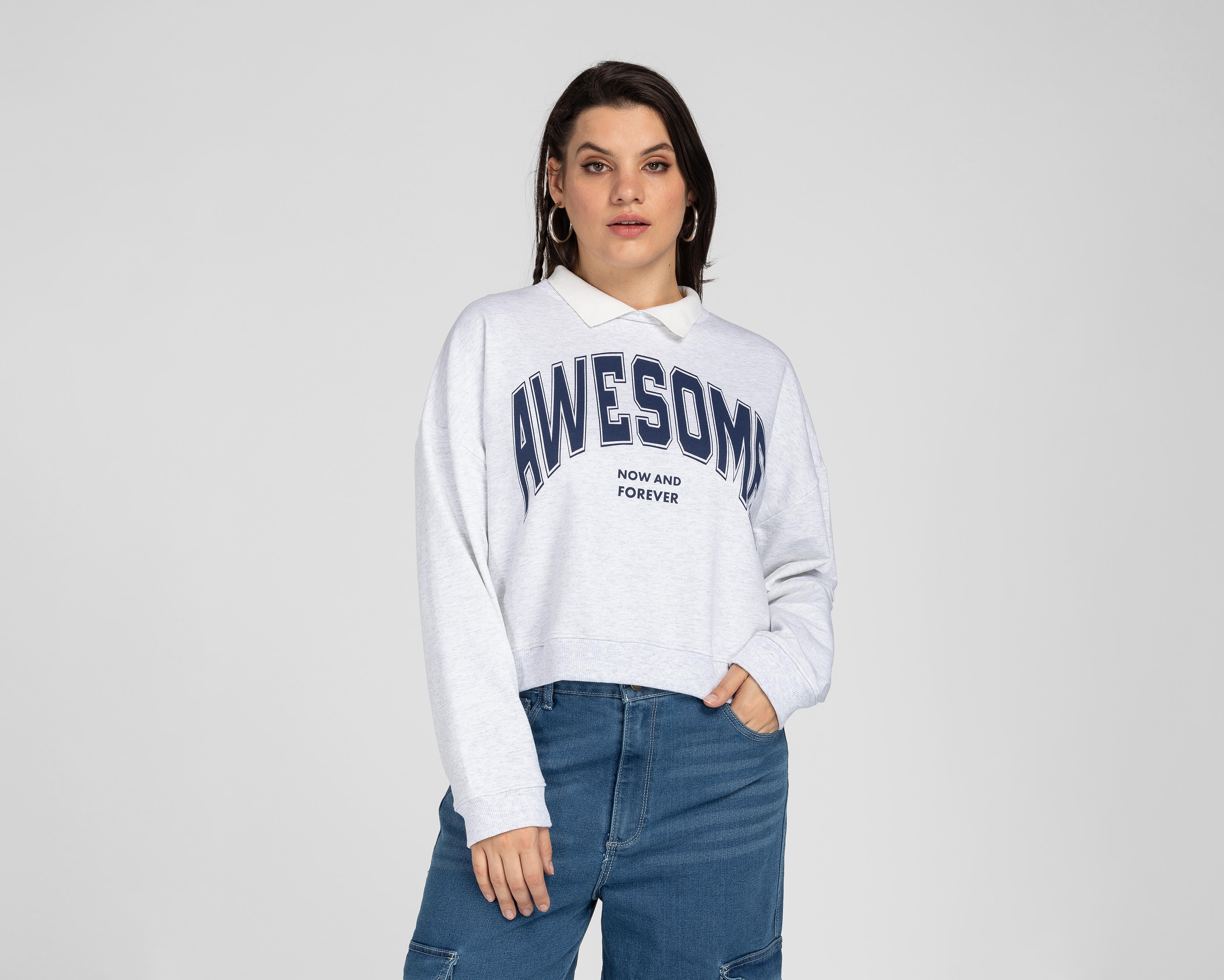 Sudadera Refill Gris con Estampado