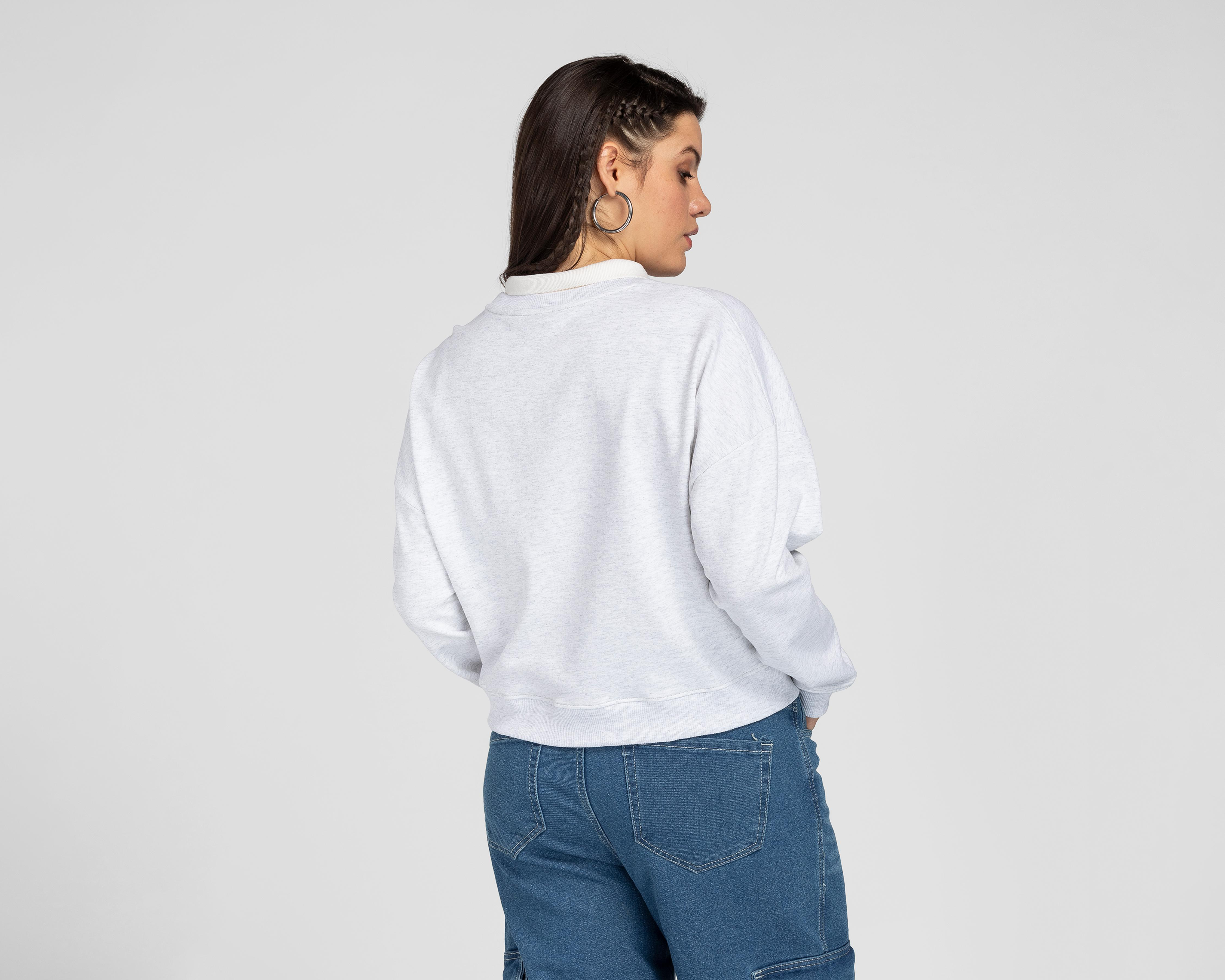 Foto 4 pulgar | Sudadera Refill Gris con Estampado