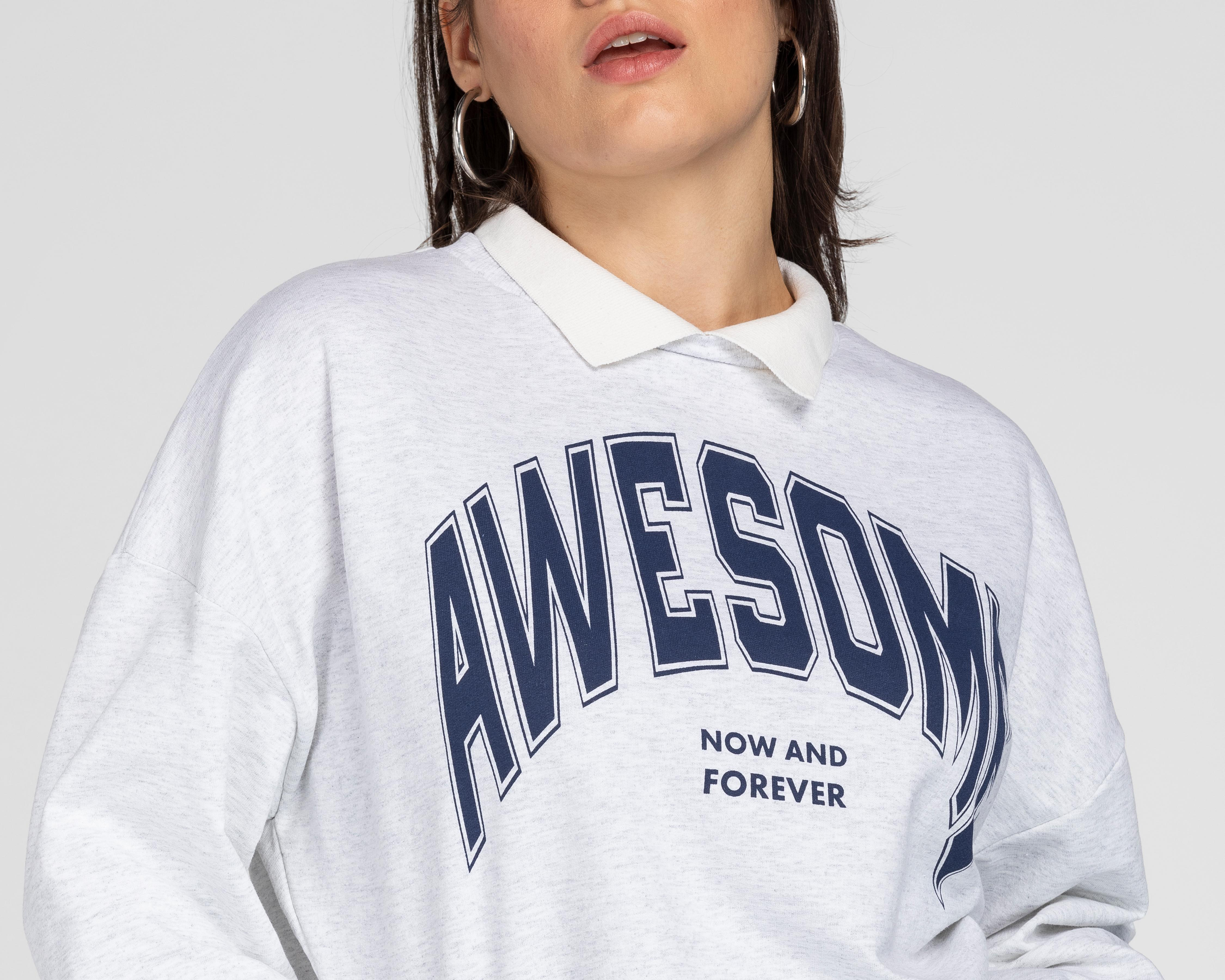 Foto 4 | Sudadera Refill Gris con Estampado