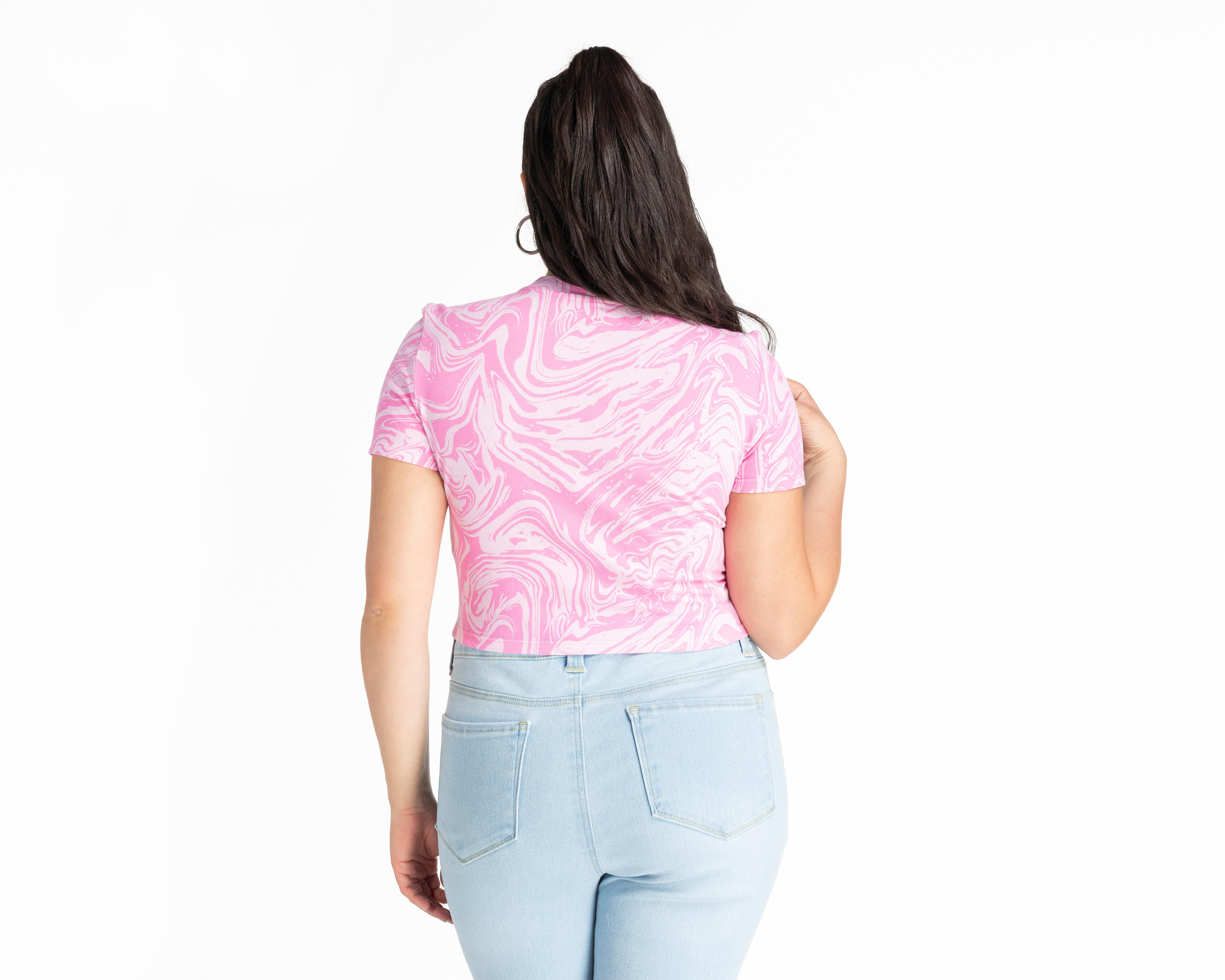 Foto 6 pulgar | Playera Barbie Rosa