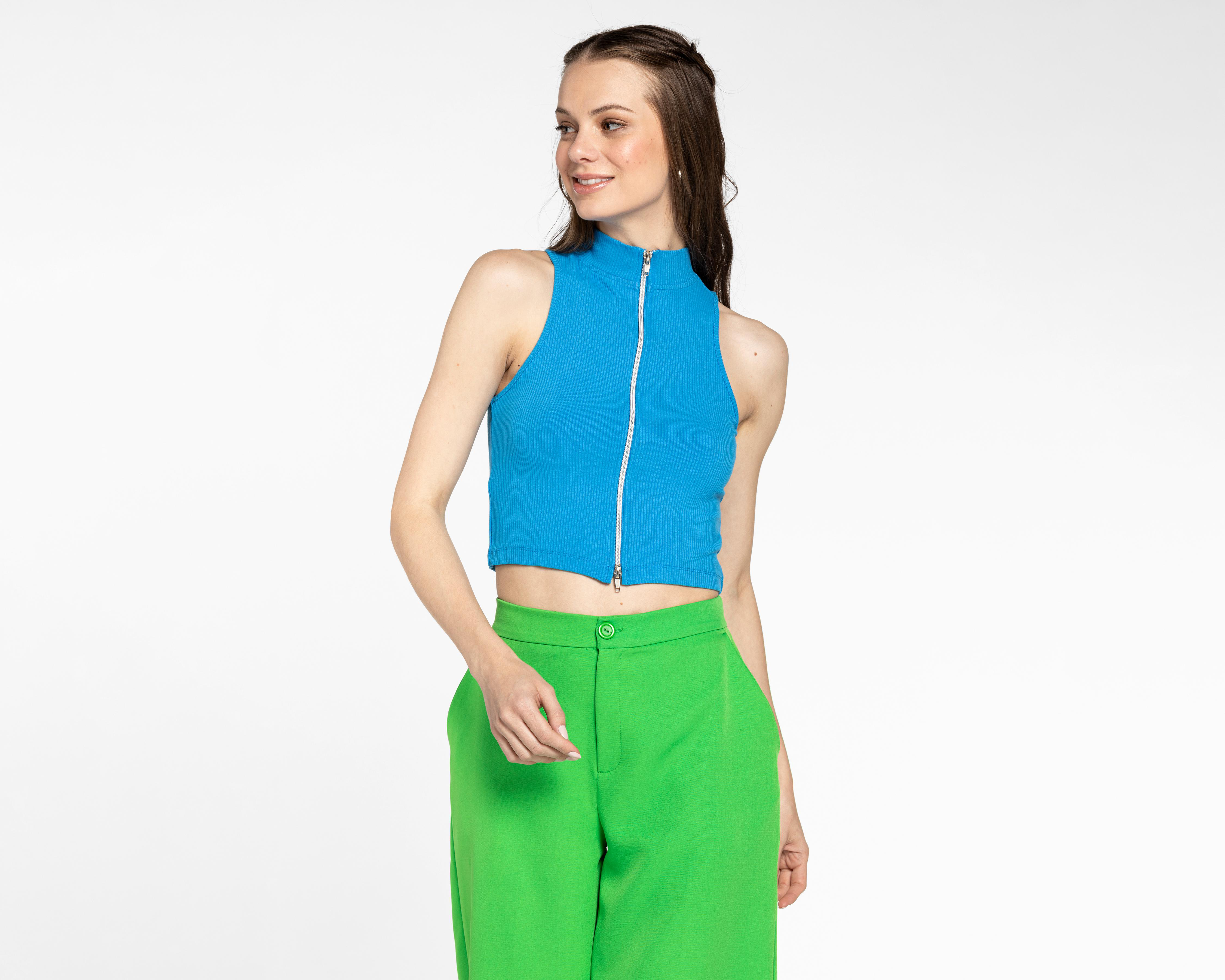 Playera Thinner Azul con Cierre