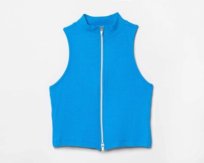 Foto 5 | Playera Thinner Azul con Cierre