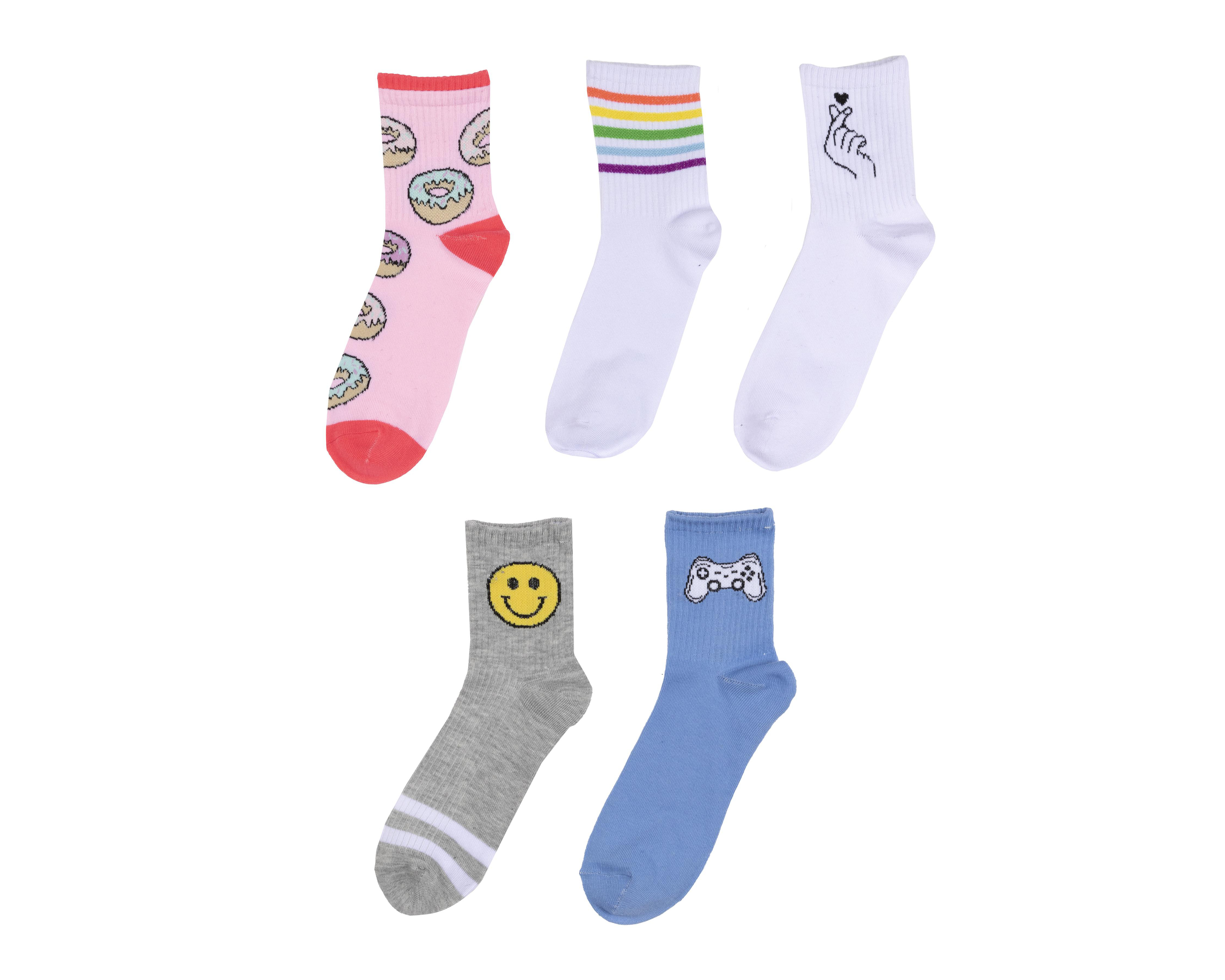 Foto 2 pulgar | Calcetas Largas Lovest para Mujer 5 Pares