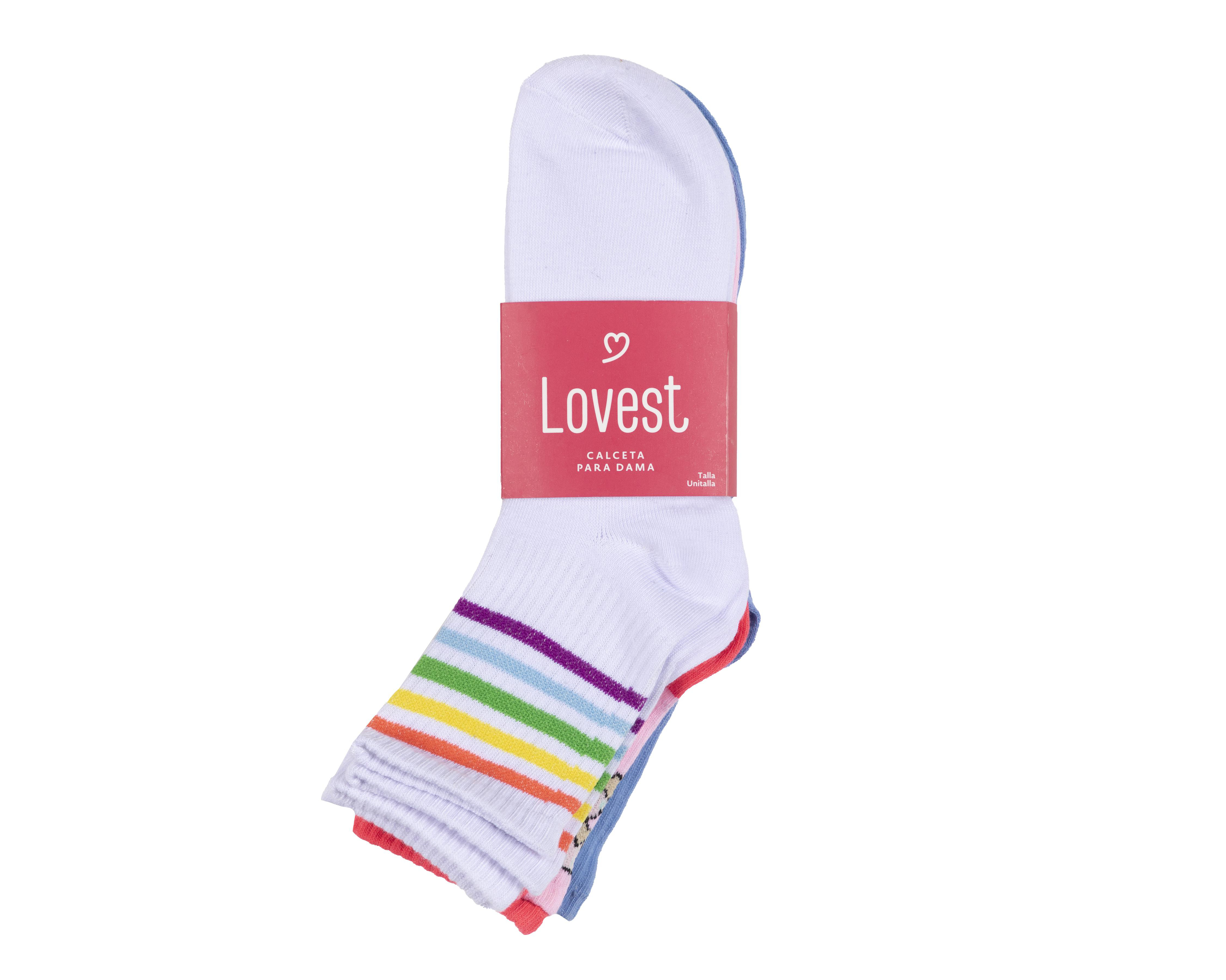 Foto 4 pulgar | Calcetas Largas Lovest para Mujer 5 Pares