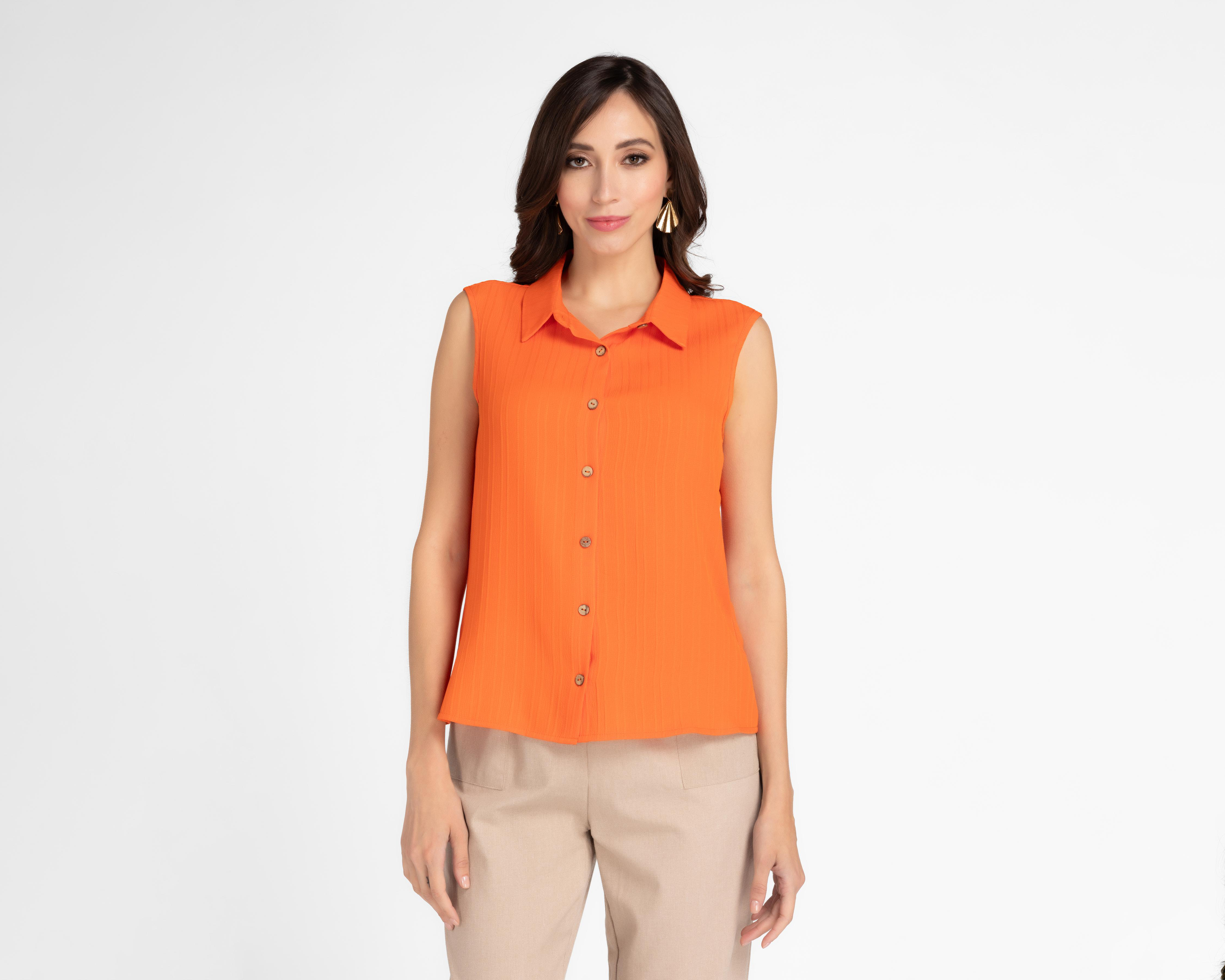 Blusa Sahara sin Mangas con Botones