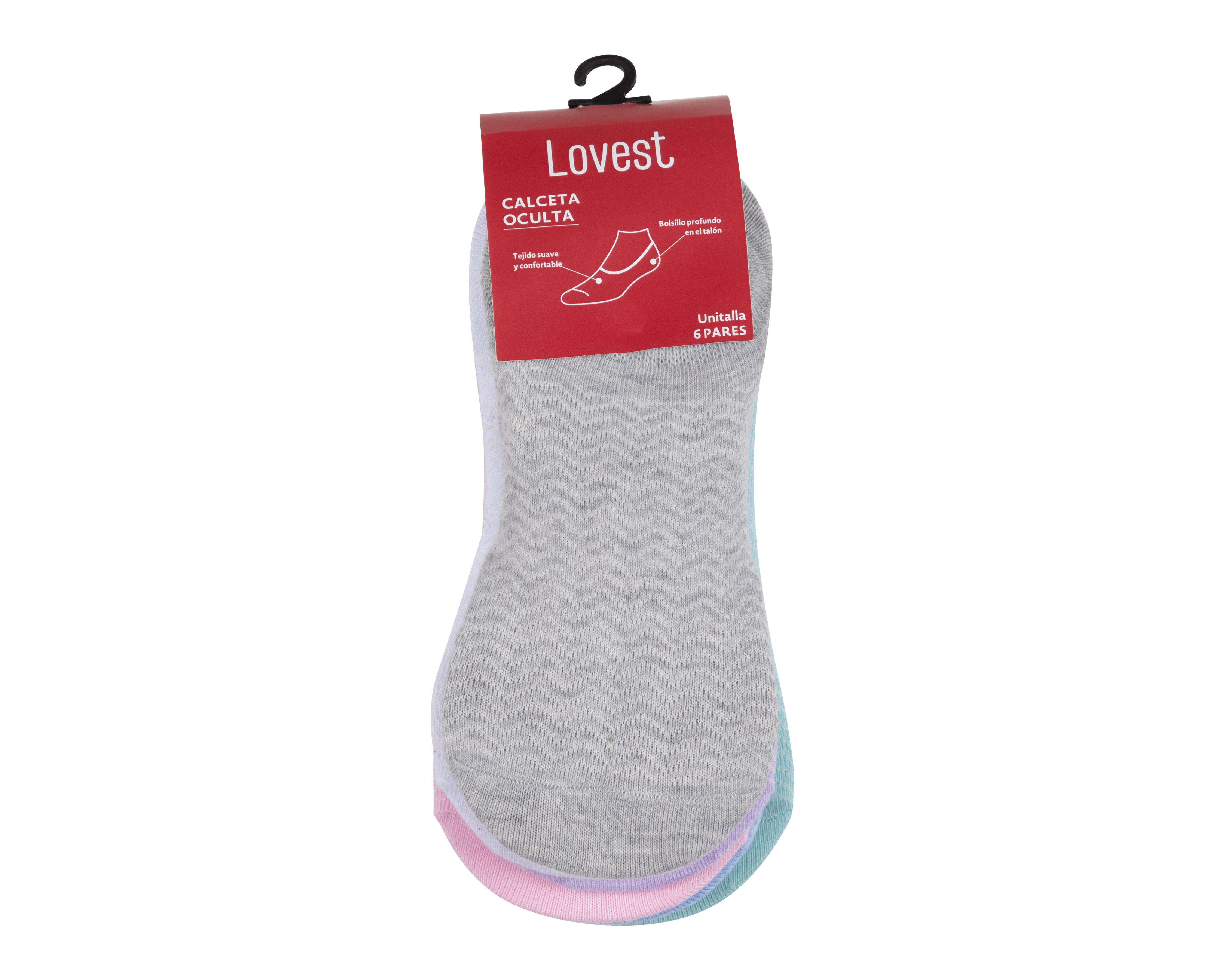 Foto 4 pulgar | Calcetas Invisibles Lovest para Mujer 6 Pares