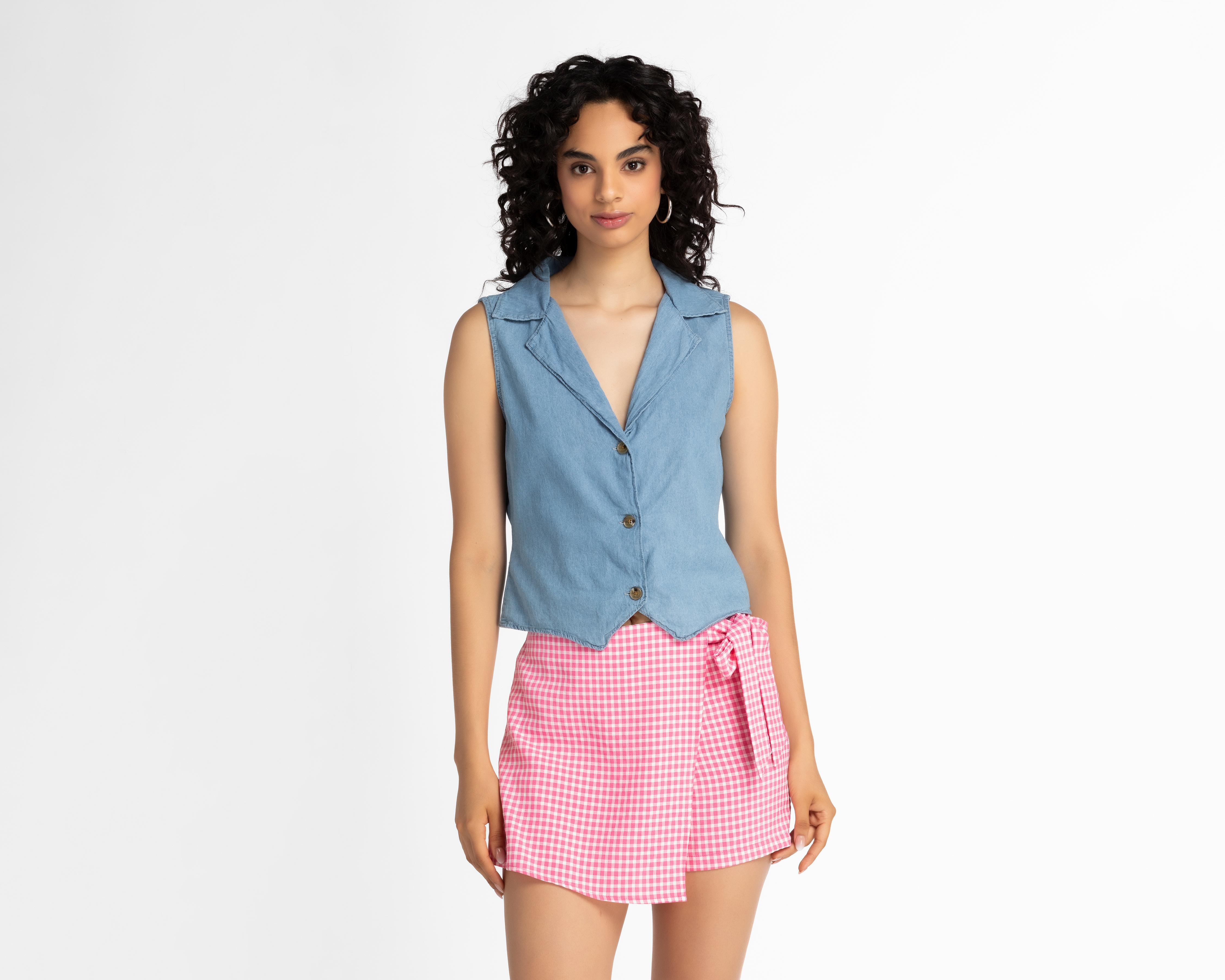 Foto 1 | Blusa Refill sin Mangas con Botones