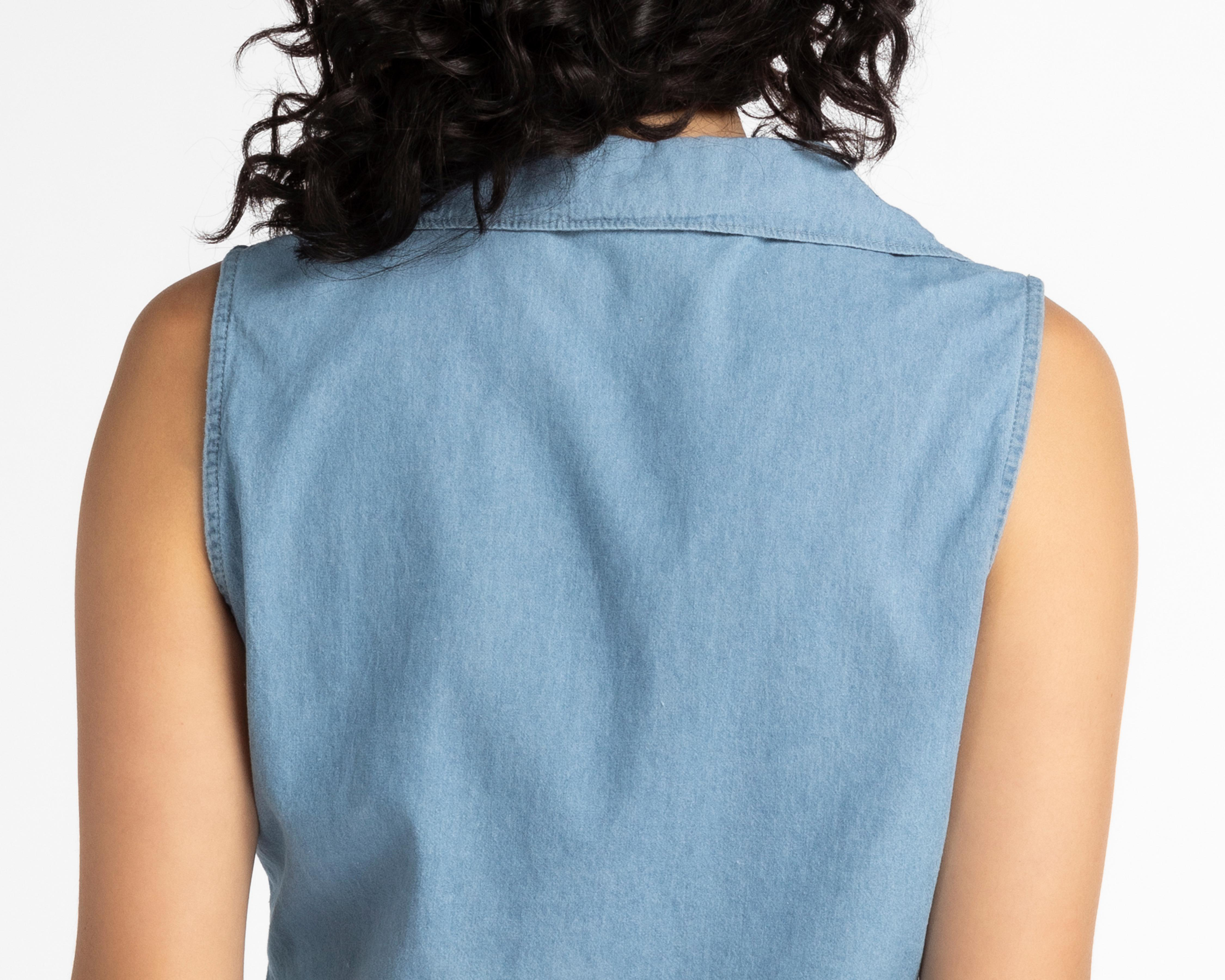 Foto 6 pulgar | Blusa Refill sin Mangas con Botones